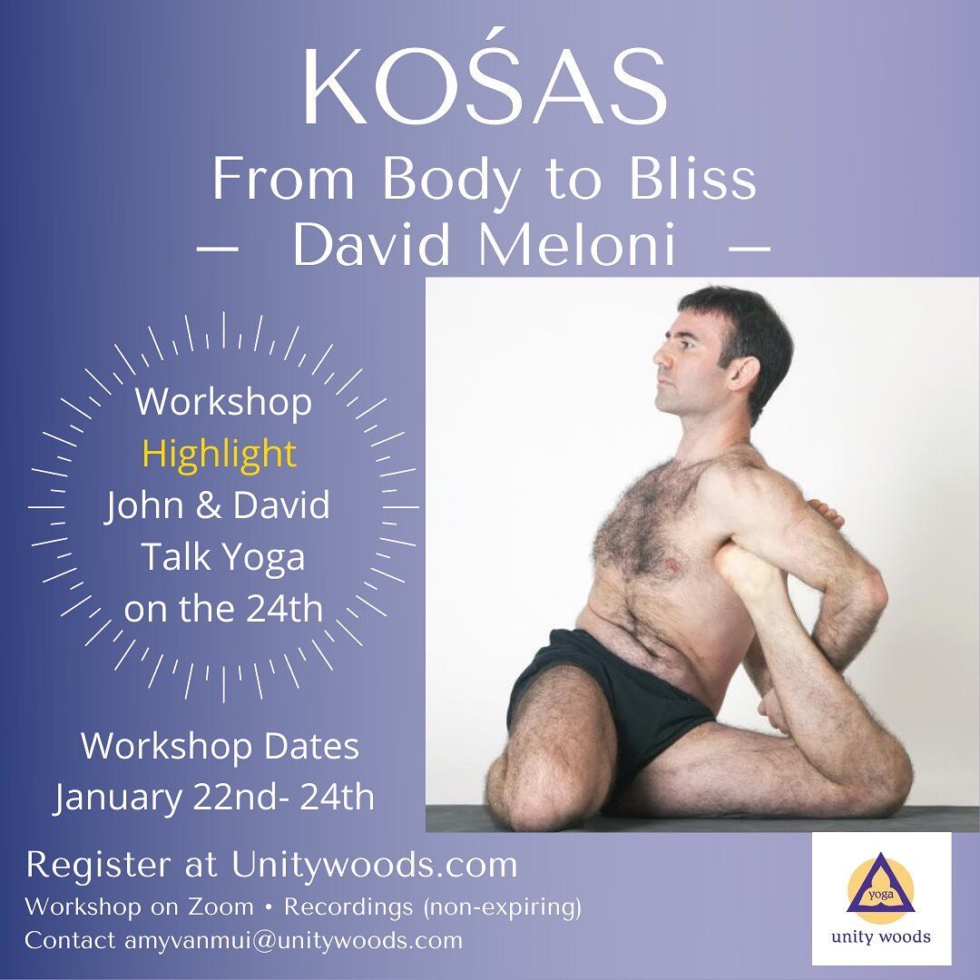 NOT TO BE MISSED workshop highlight: John Schumacher and David Meloni will be in dialogue about Iyengar Yoga for part of the Sunday Asana session. 

John Schumacher &amp; Unity Woods Yoga is hosting David Meloni, who has been awarded the highest cert