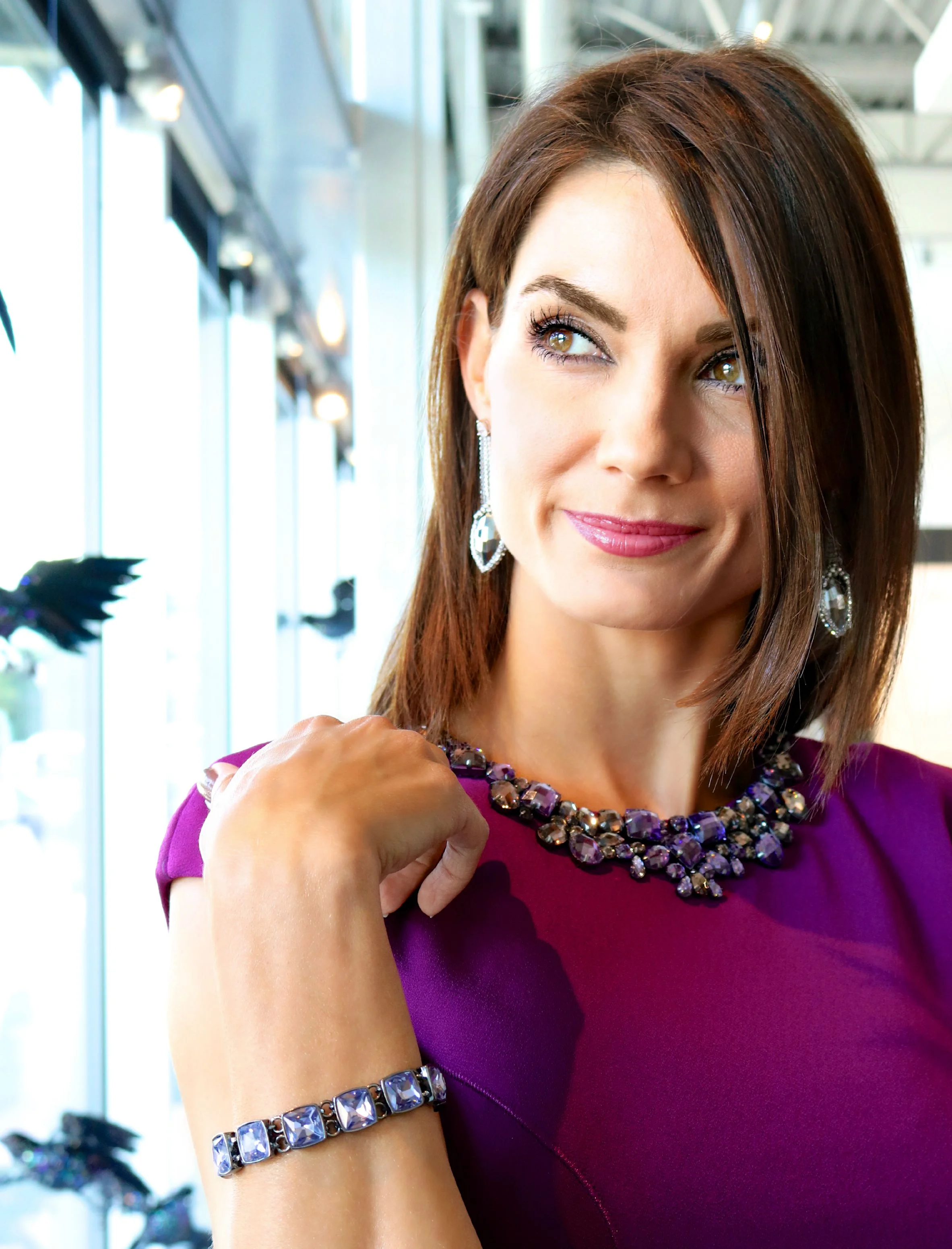 LIBERTÉ Double Sided Rock Crystal Chain Drop Earrings In Gunmetal 
