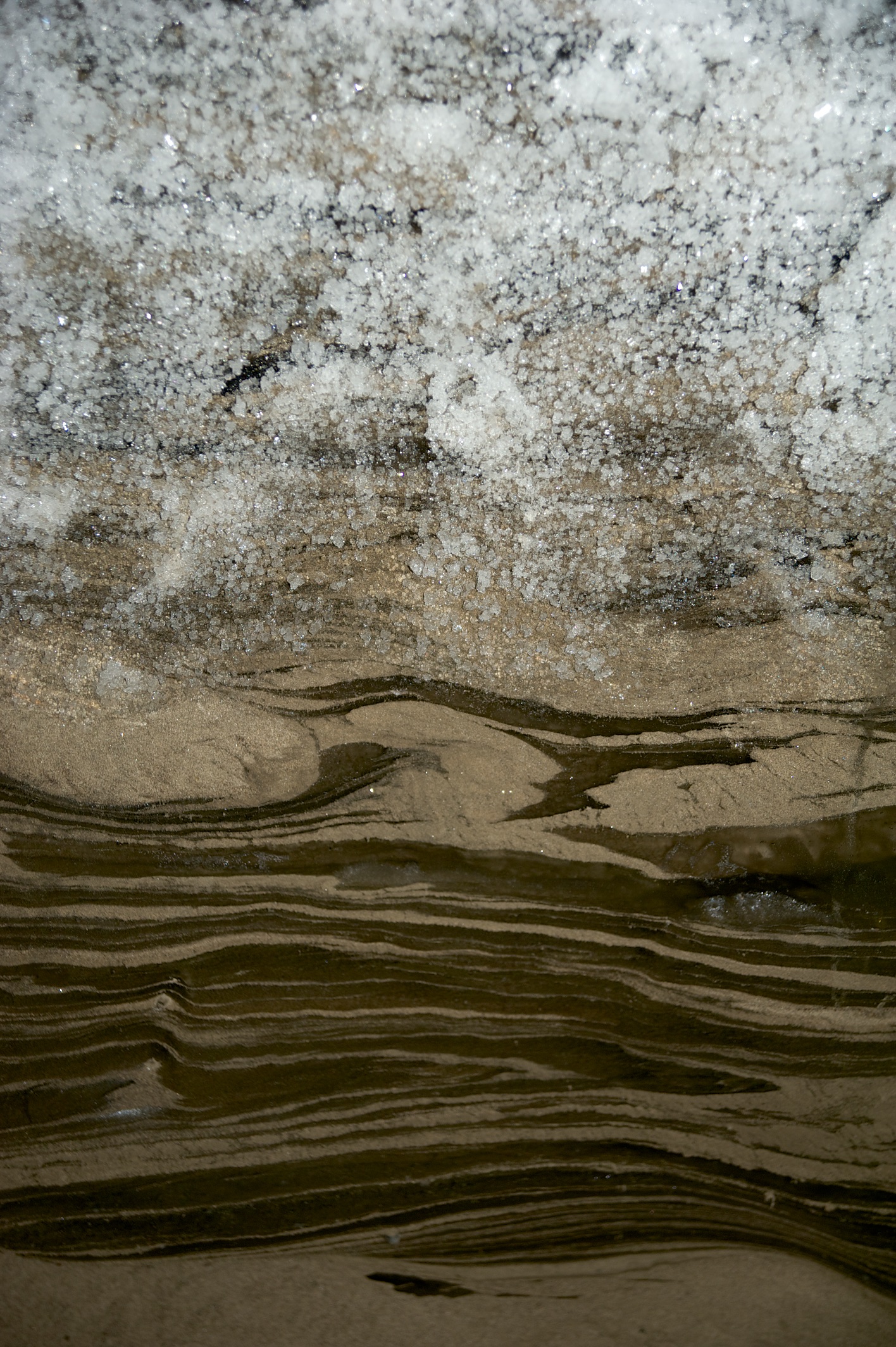  Permafrost &amp; ice crystals inside Ice House, Tuktoyaktuk, Northwest Territories, Canada 