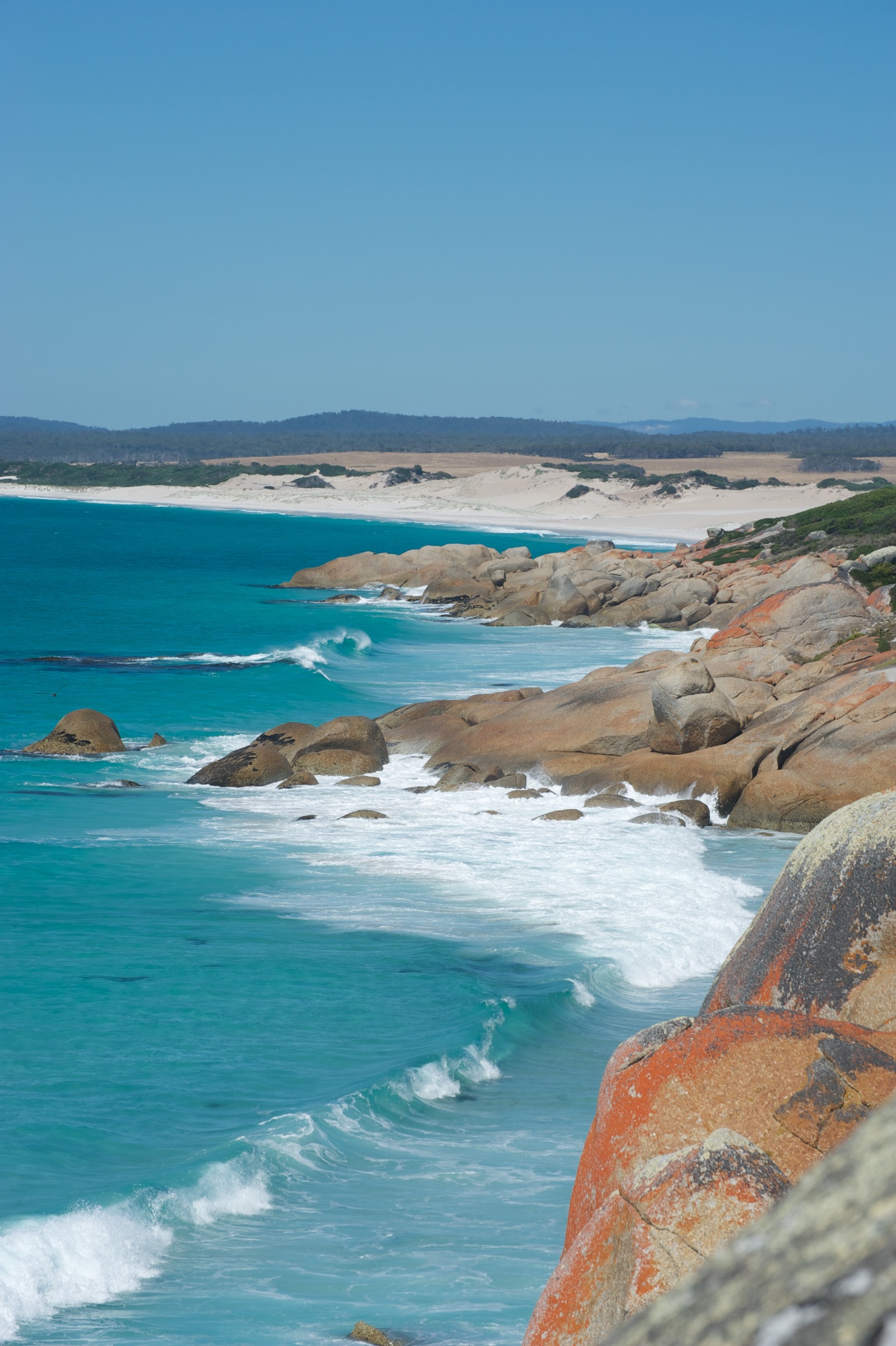 View towards Anson's Bay channel from Bayley Rocks, Bay of Fires