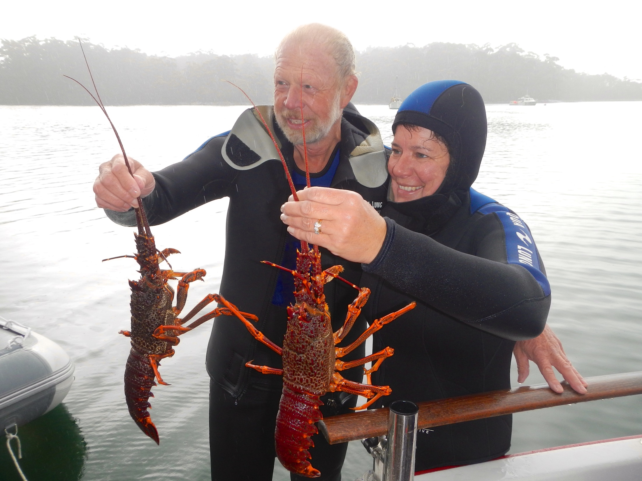  Annette &amp; Jak with their catch, Recherche Bay 