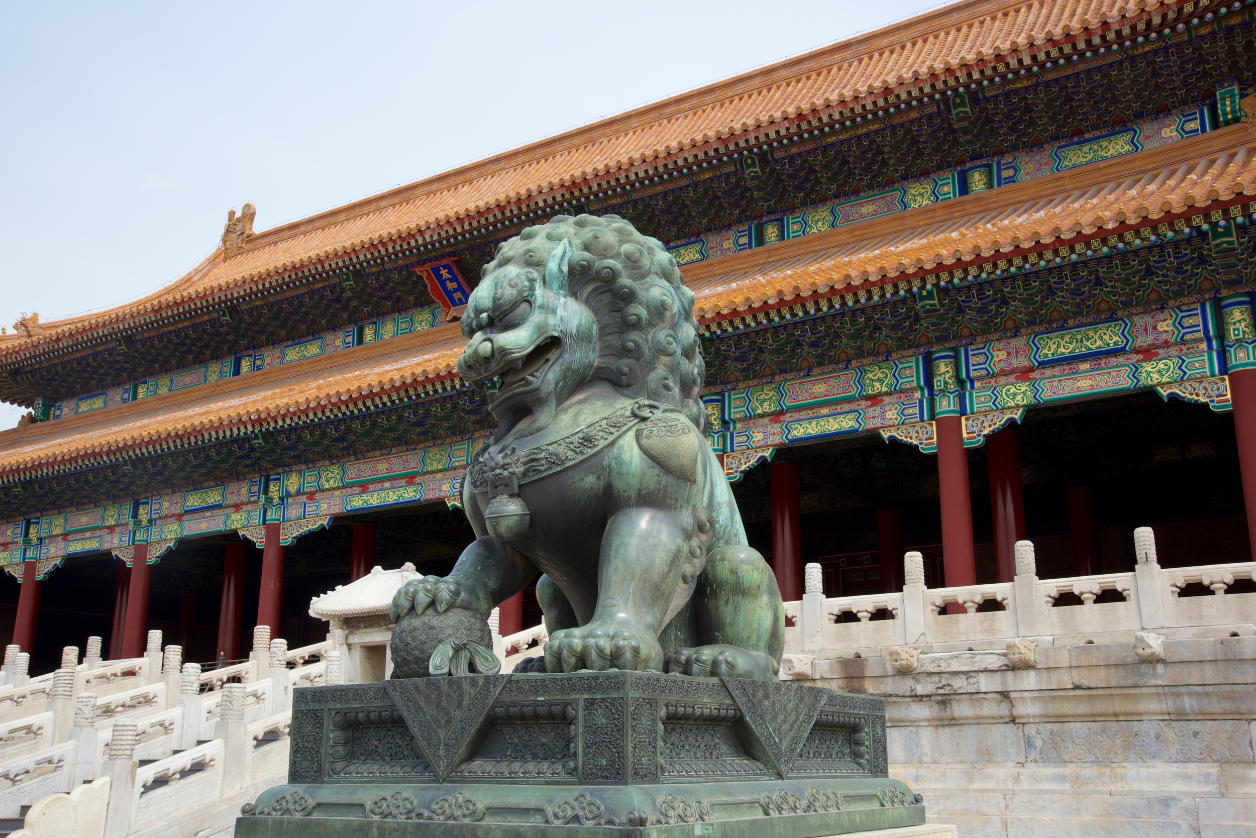  Male guardian lion at Gate of the Grand Palace, Forbidden City, Beijing 