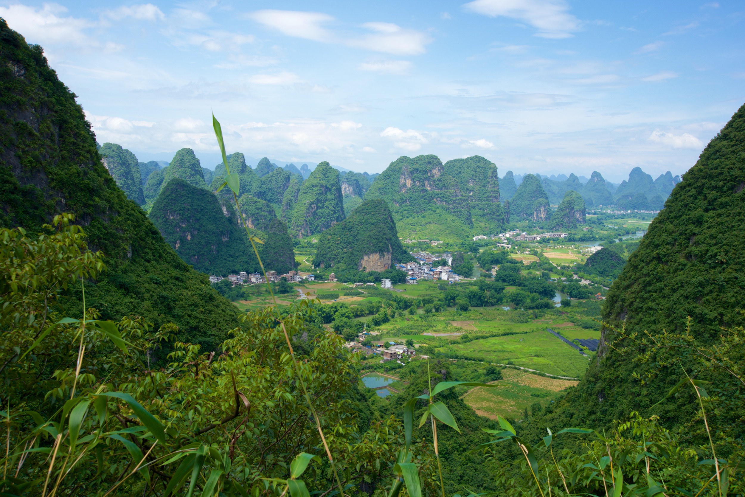  View over karst mountains from Moon Hill, Yangshuo 