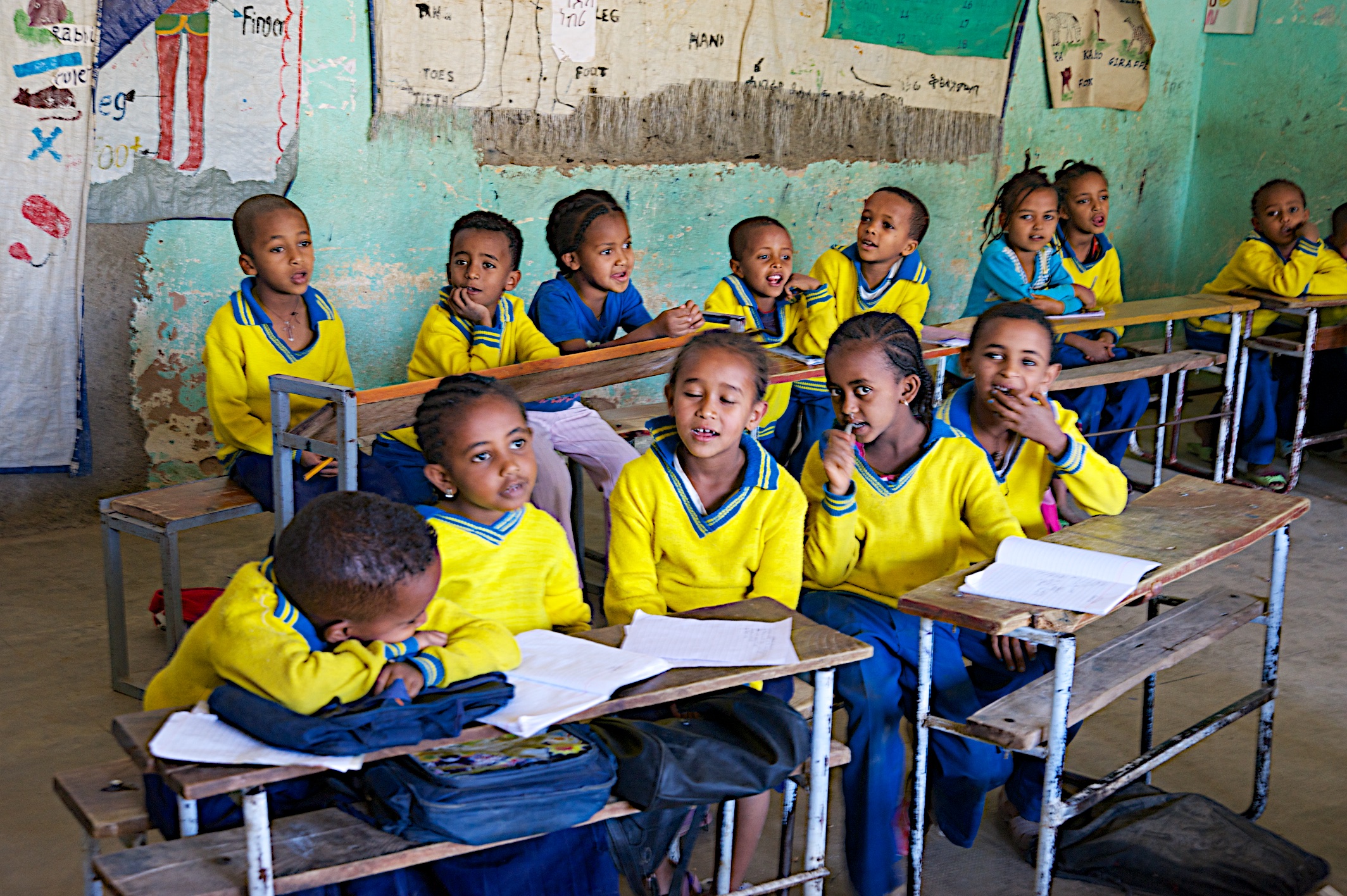  Grade 1 students at Tesfa Hiwot Elementary school, Axum 
