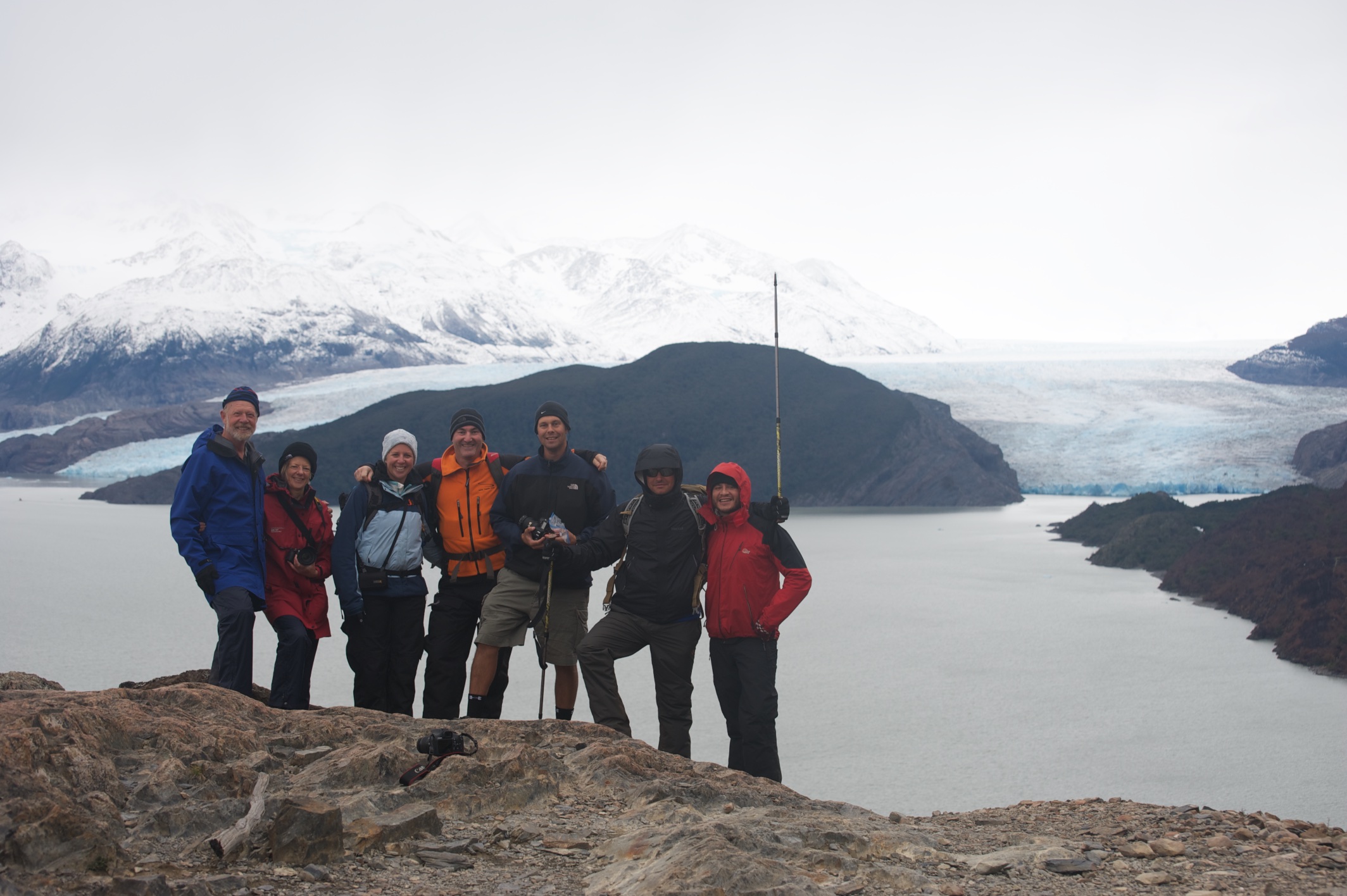  Our tour group at Grey Glacier, Torres del Paine, Patagonia, Chile 