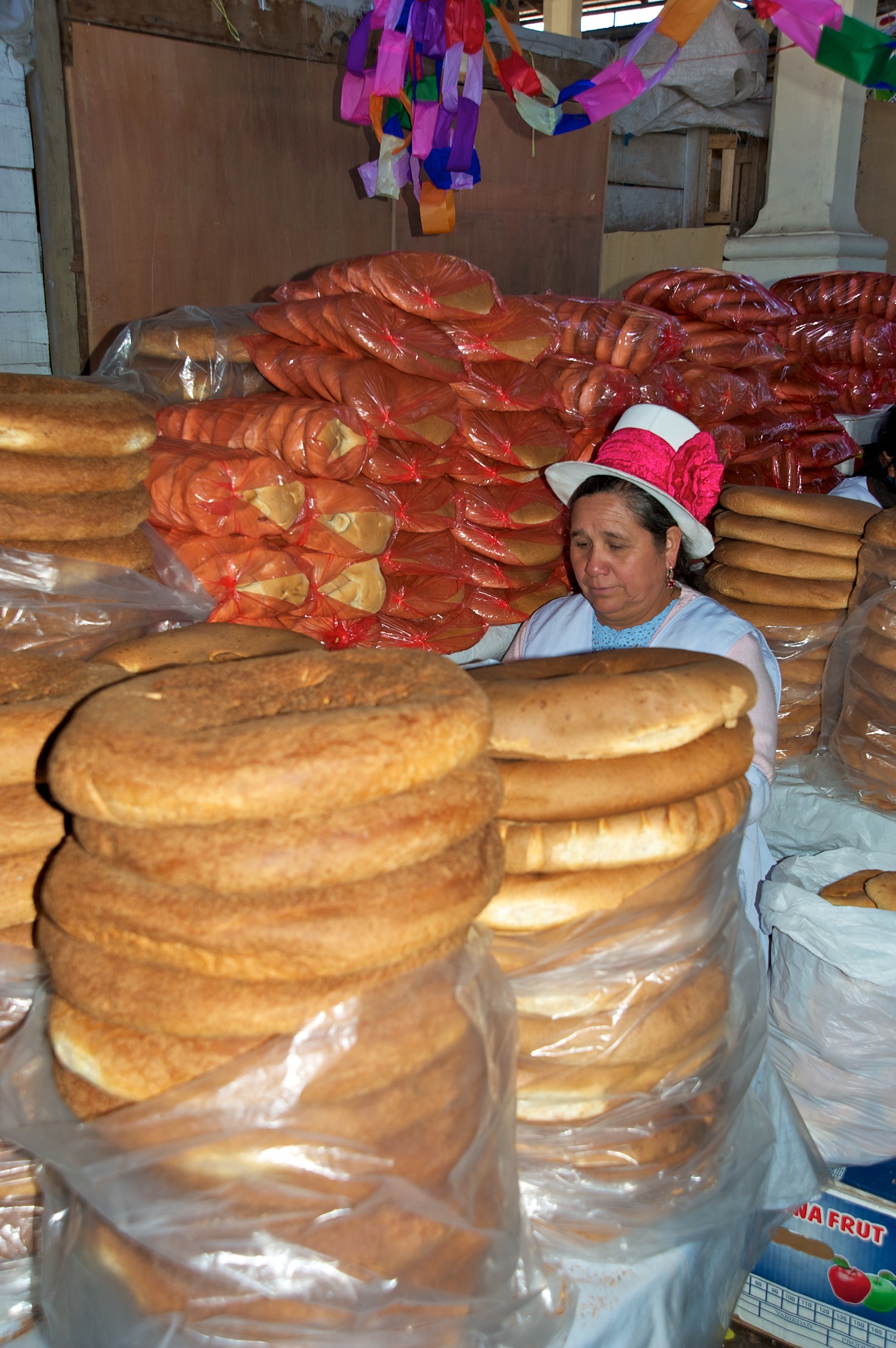  Bread stall, Plaza San Francisco market, Cusco, Peru 