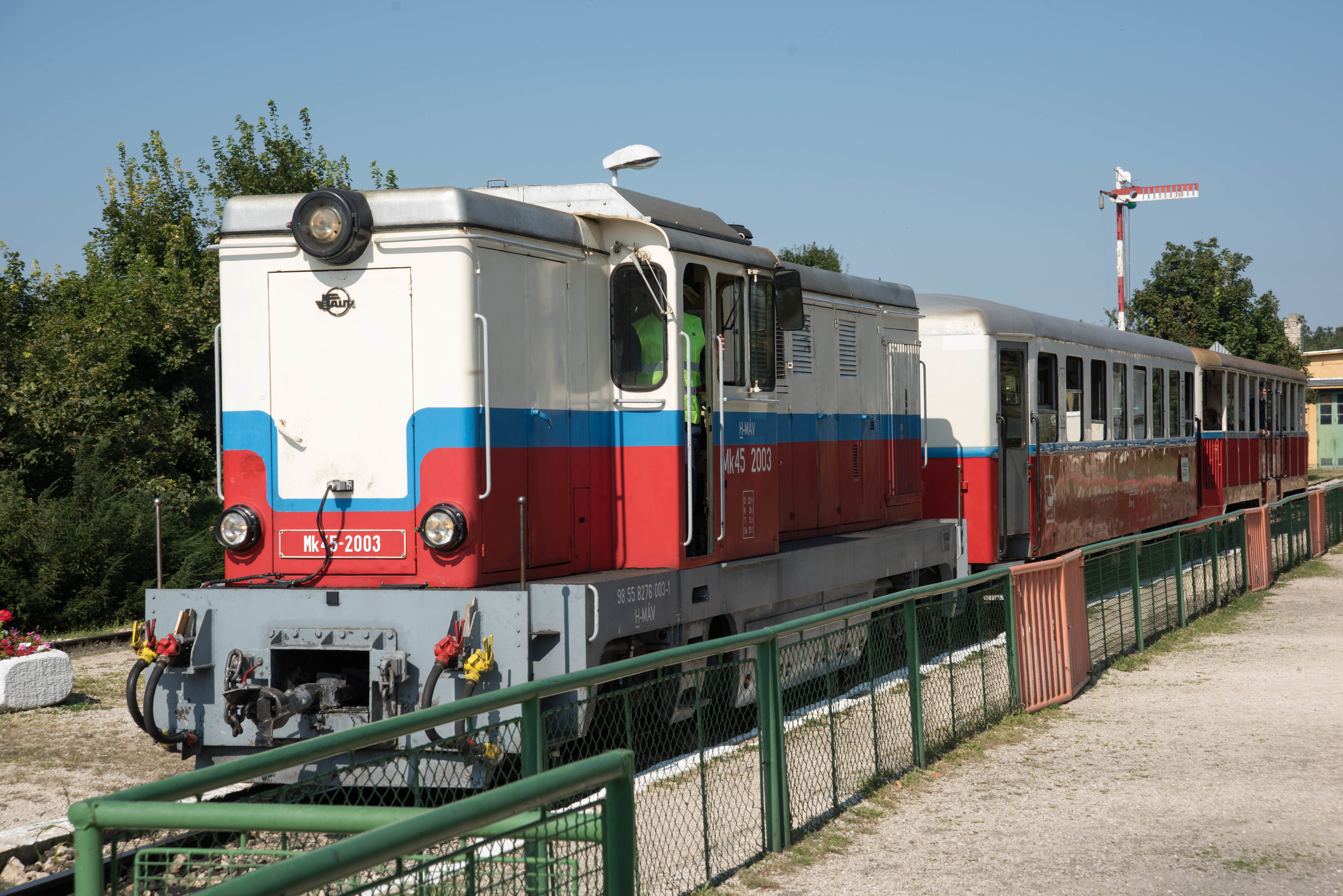 Children's Railway train, Szechenyi -hegy, Buda Hills, Budapest, Hungary