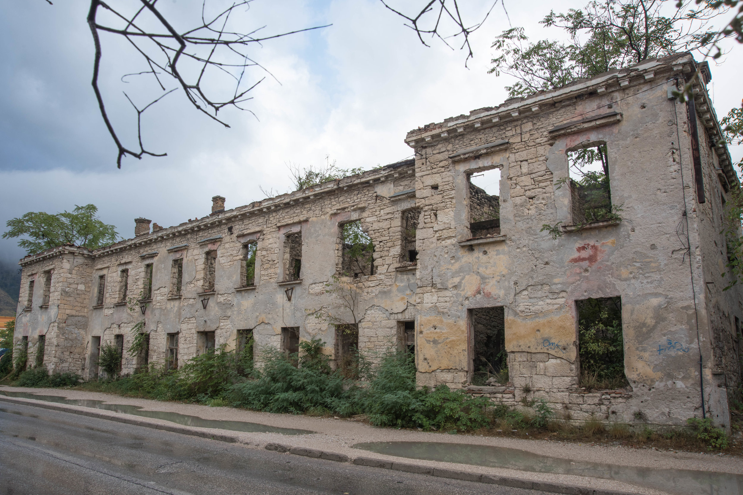 Damaged building, Mostar, Bosnia-Herzegovina