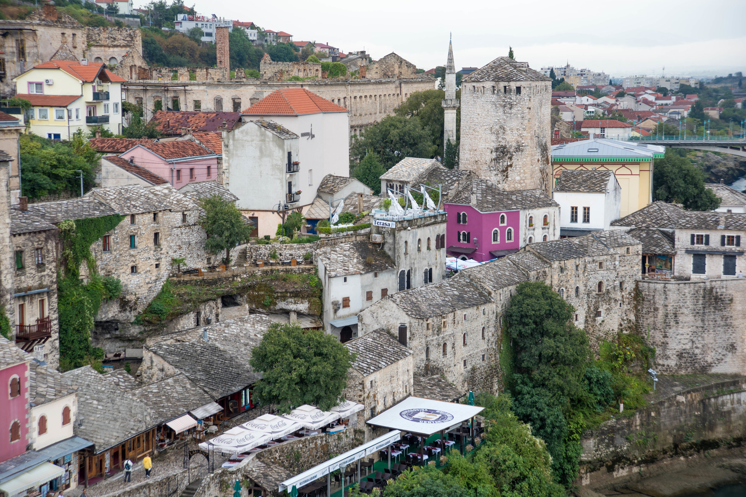 View from top of minaret,  Mostar, Bosnia-Herzegovina