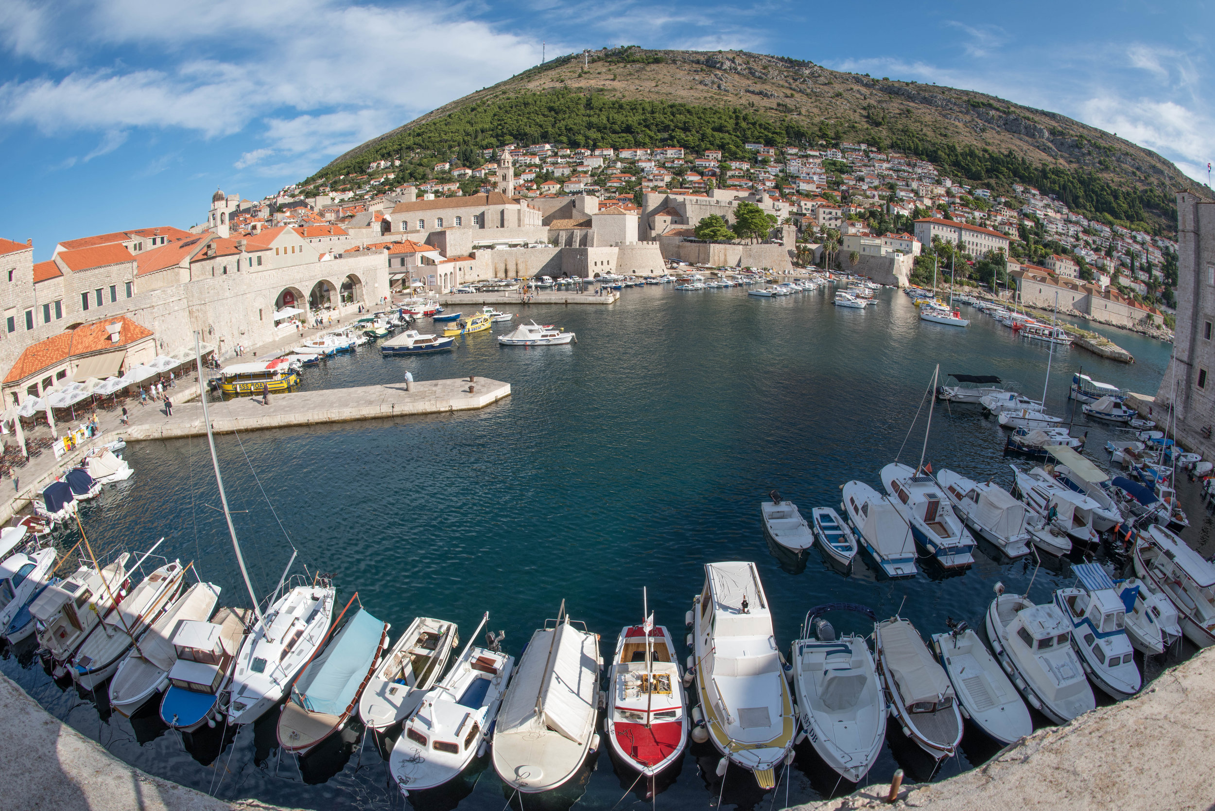 Harbour from town wall, Dubrovnik old town, Croatia