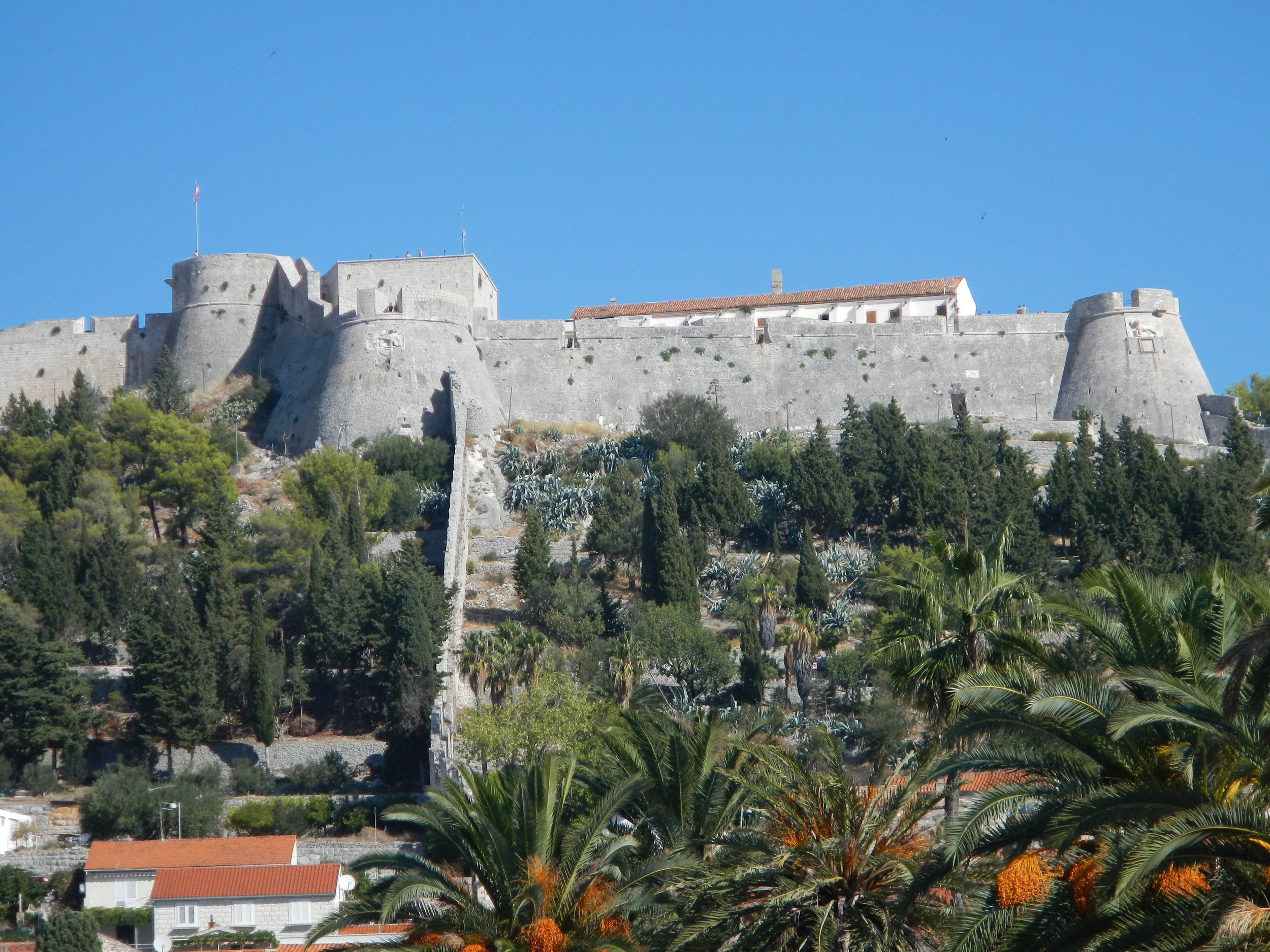 Fortress from harbour, Hvar, Croatia