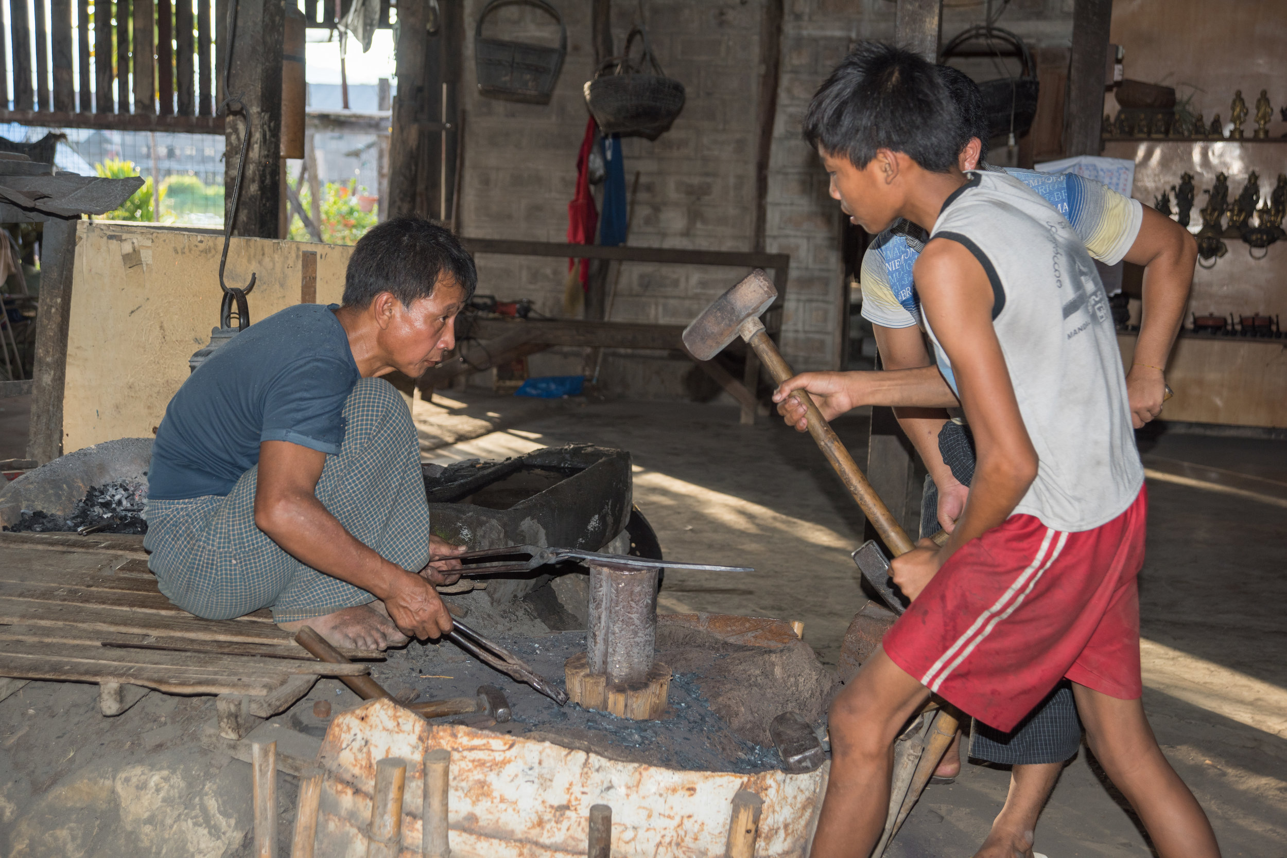 Blacksmith's shop, Inle Lake, Myanmar