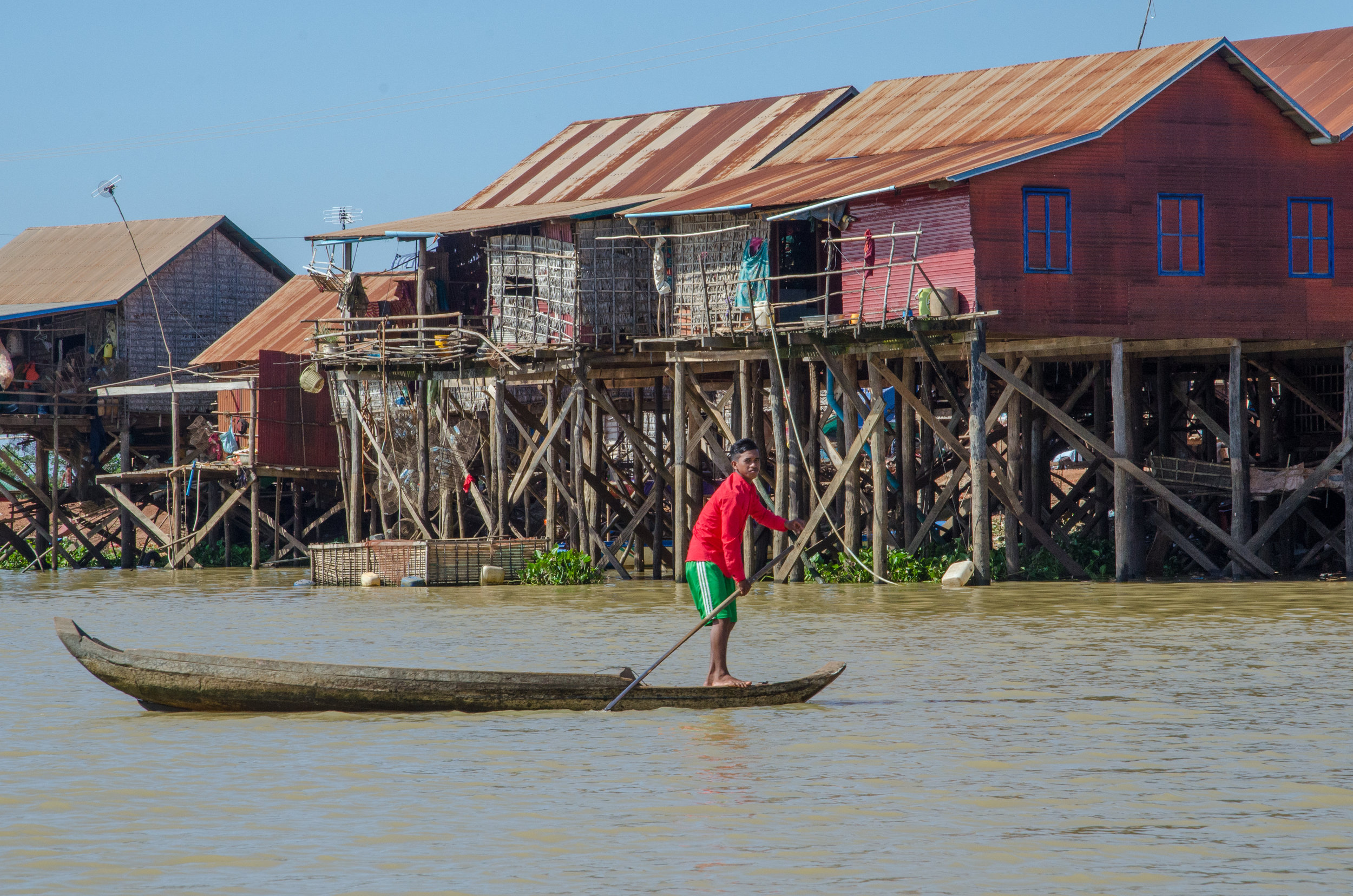 Kompong Khleang village, en route to Tonle Sap Lake, Cambodia