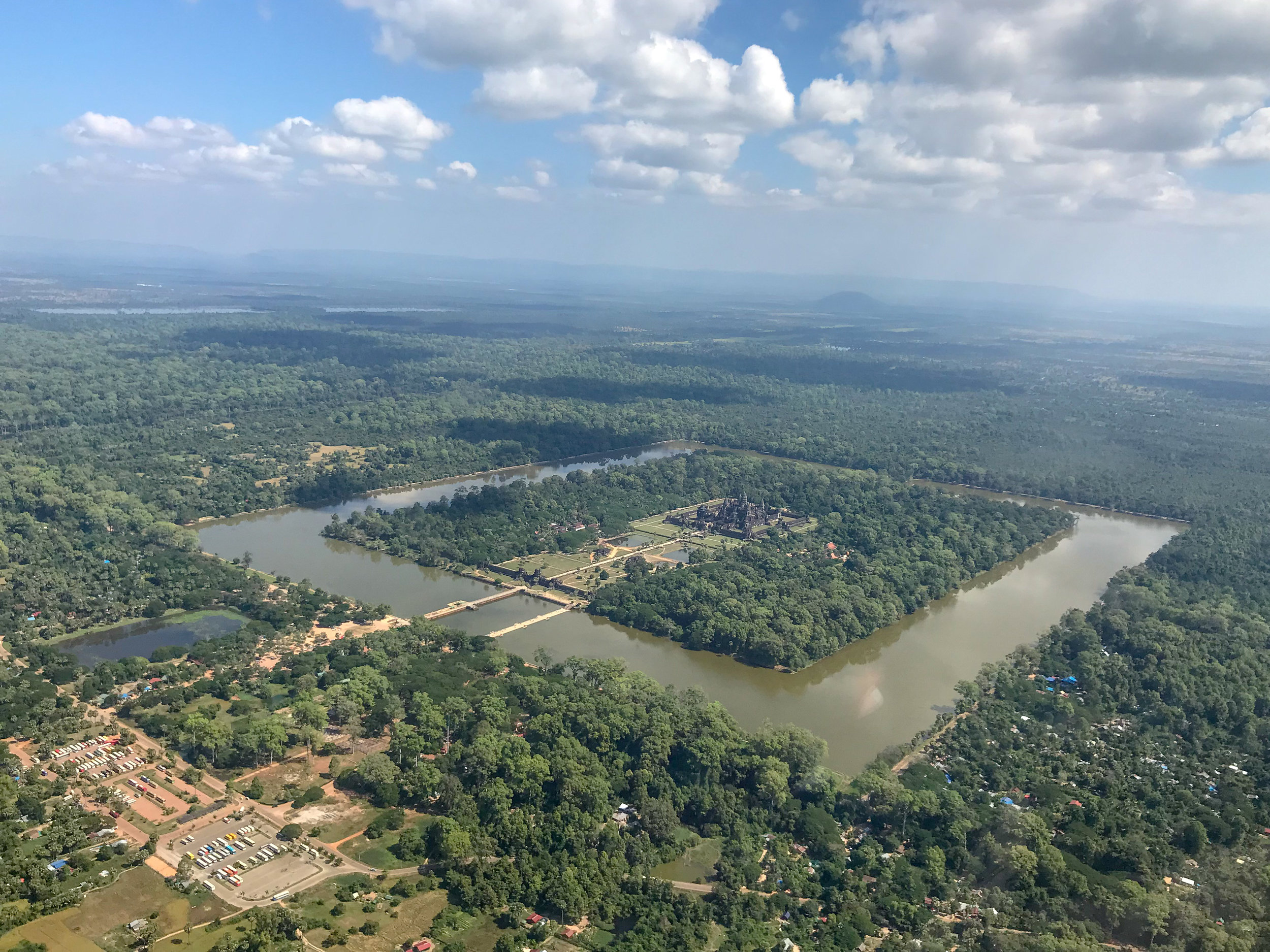 Angkor Wat from helicopter, Siem Reap, Cambodia