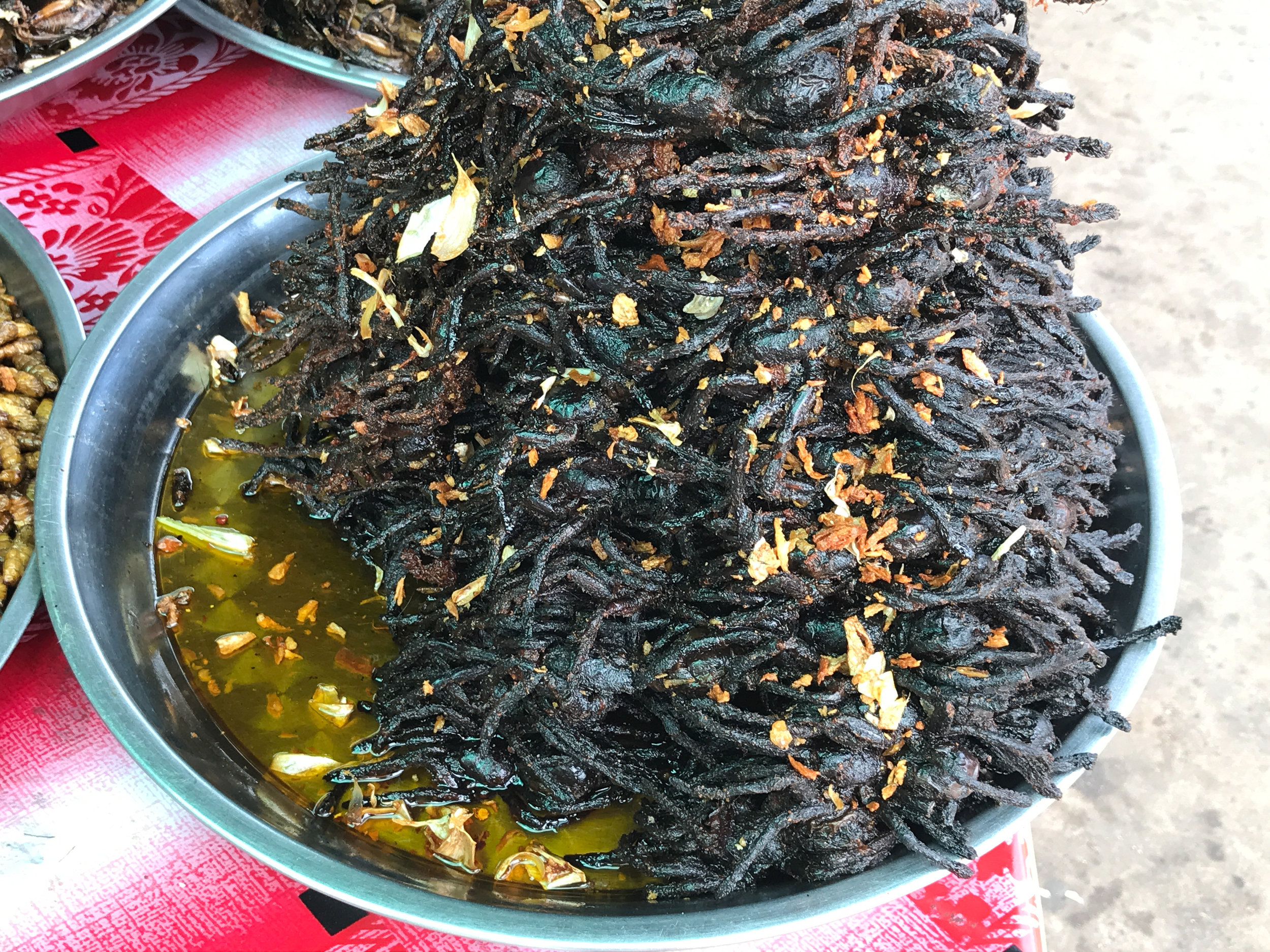 Deep fried spiders, Skoun, Cambodia