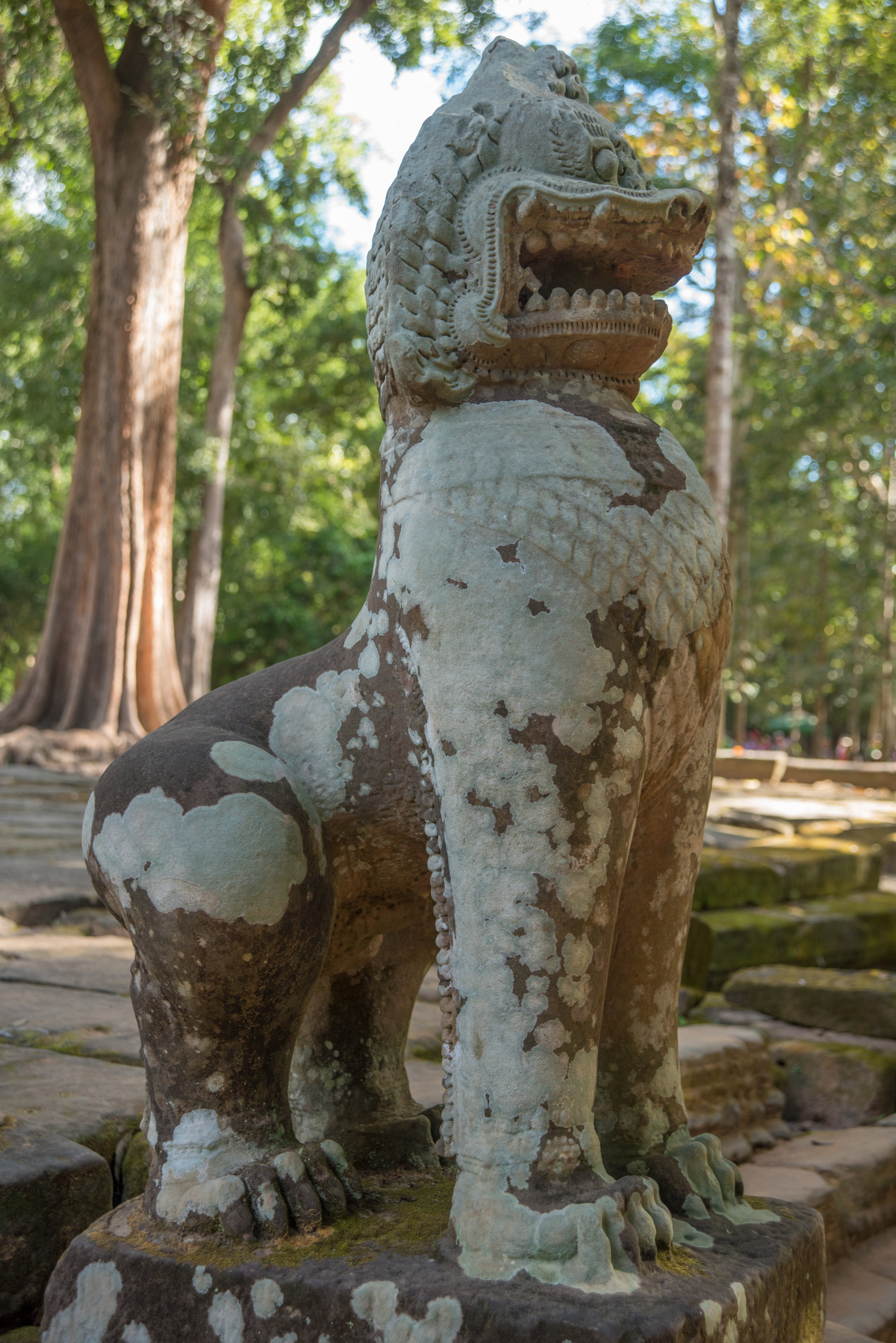 Leogryph on path into Ta Prohm Temple, Siem Reap, Cambodia