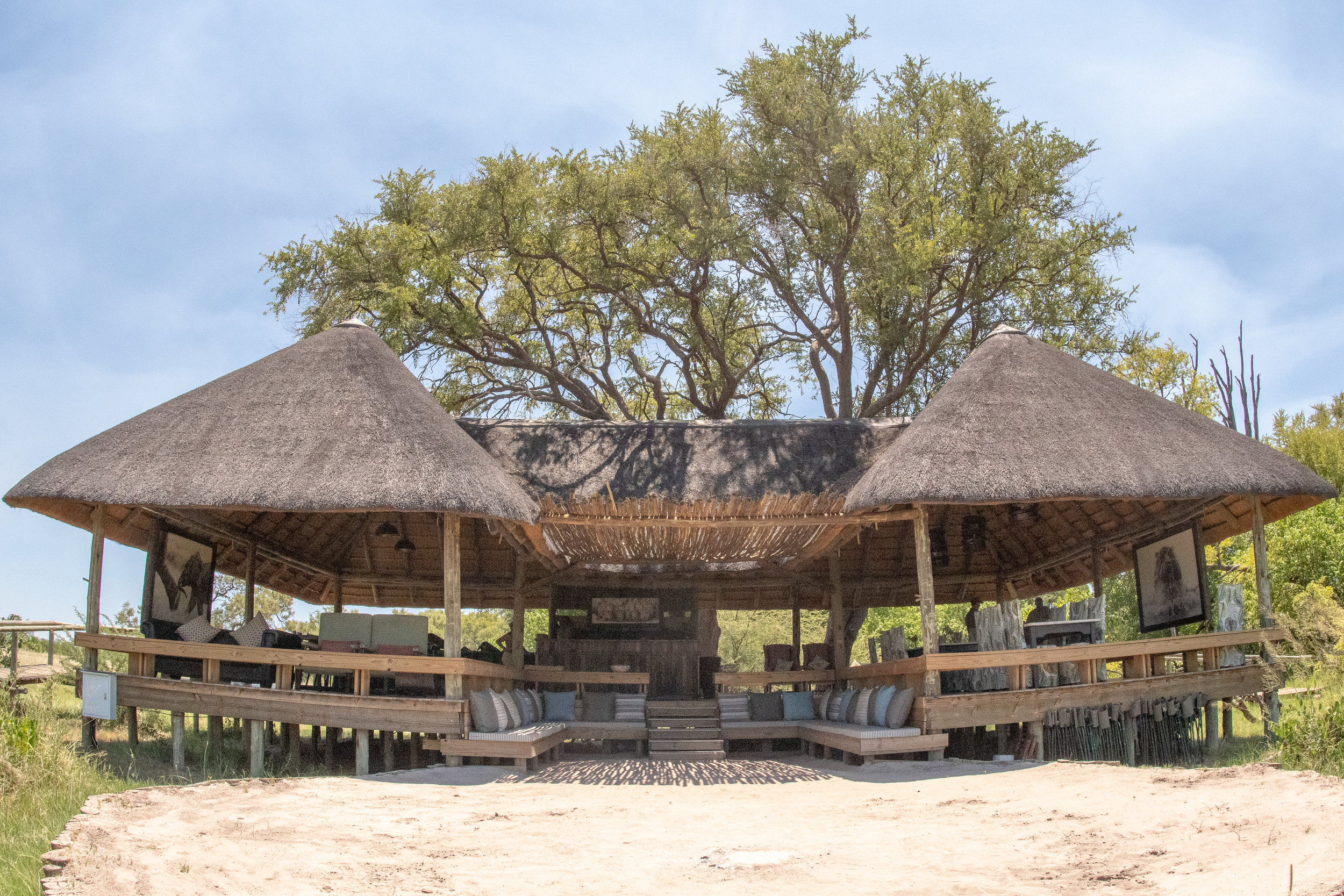 Communal centre, Pangolin Khwai Camp, Khwai Private Reserve, Okavango Delta, Botswana