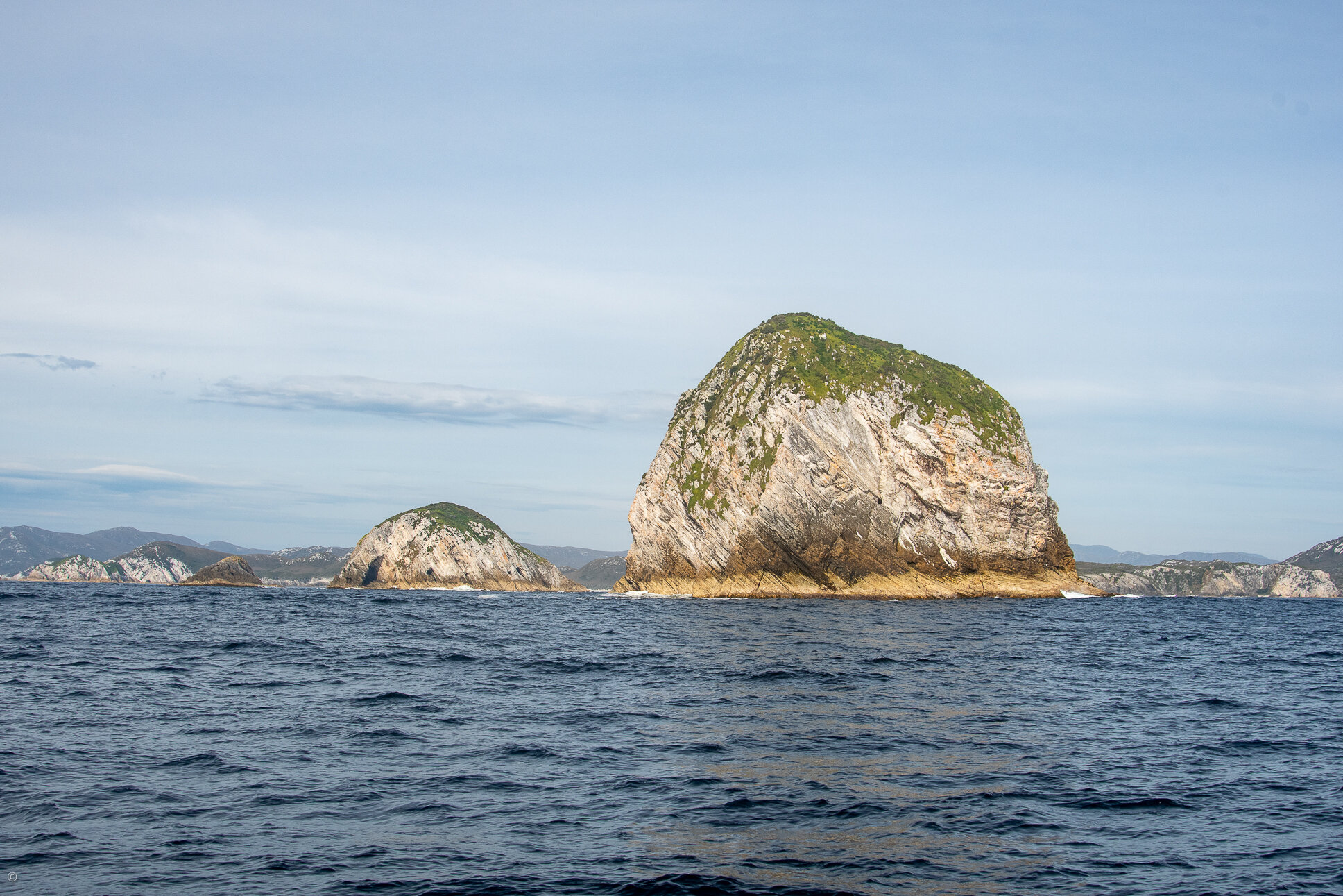 Big Caroline Rock, entrance to Port Davey