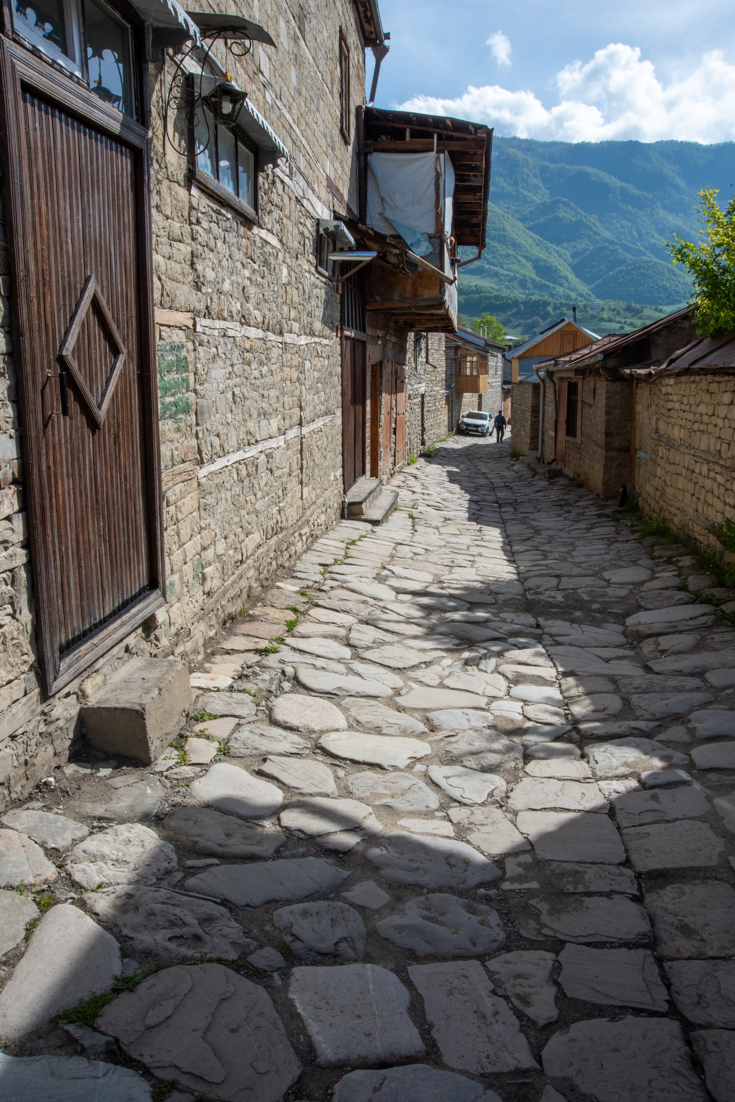 Paved street in Lahic, Azerbaijan