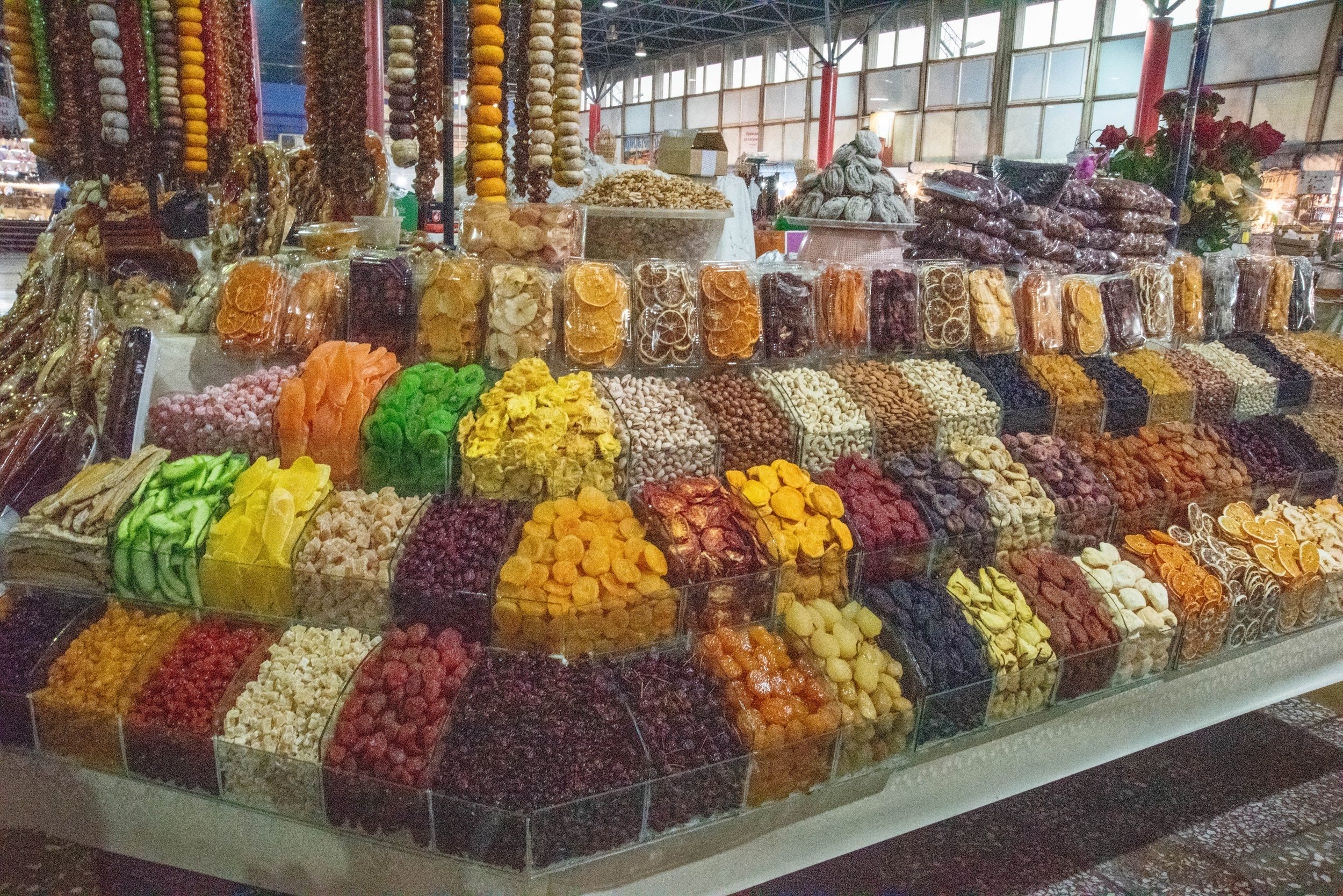 Dried fruit, Yerevan fruit and meat market, Yerevan, Armenia