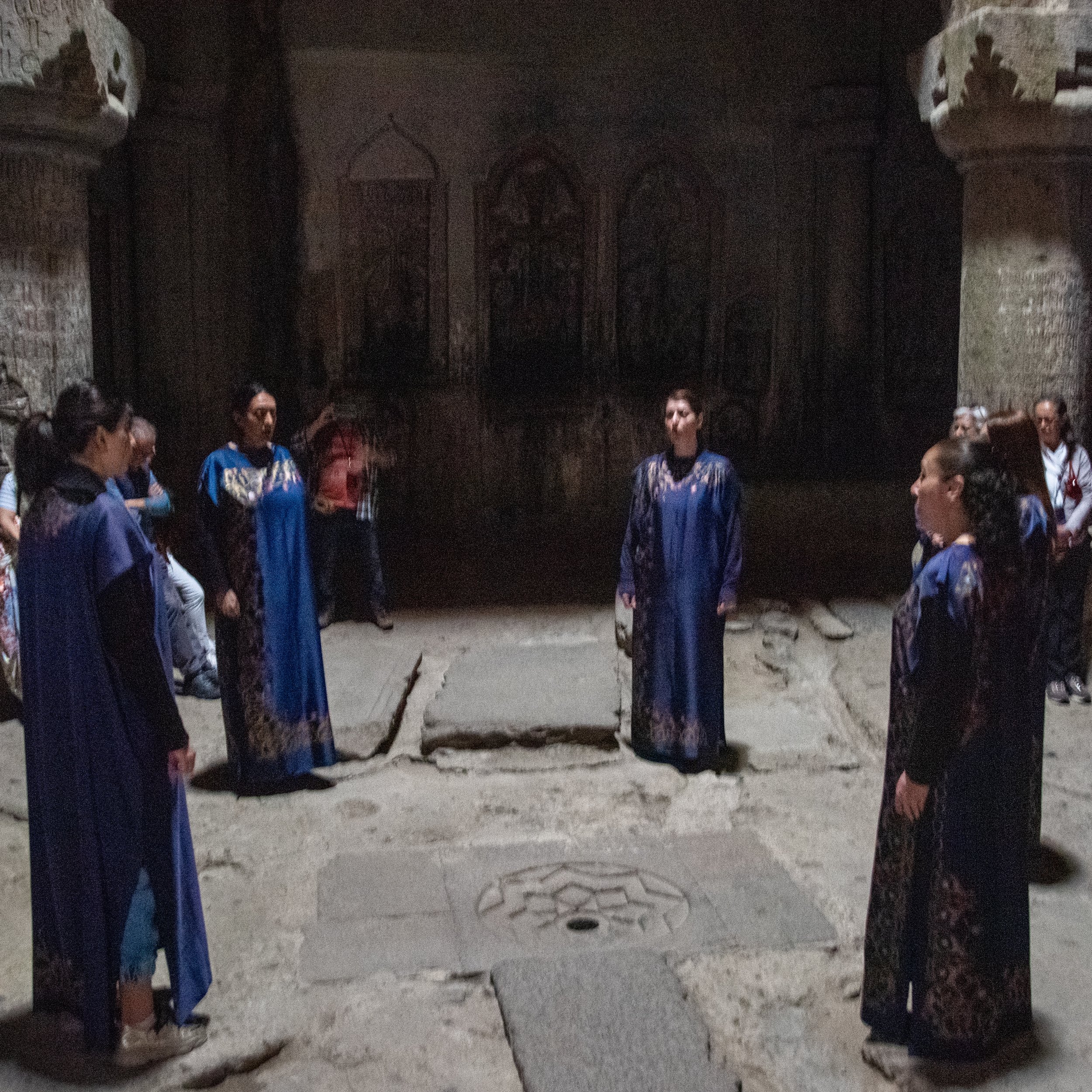 Choir inside Cave monastery of Geghard, Kotayk Province, Armenia