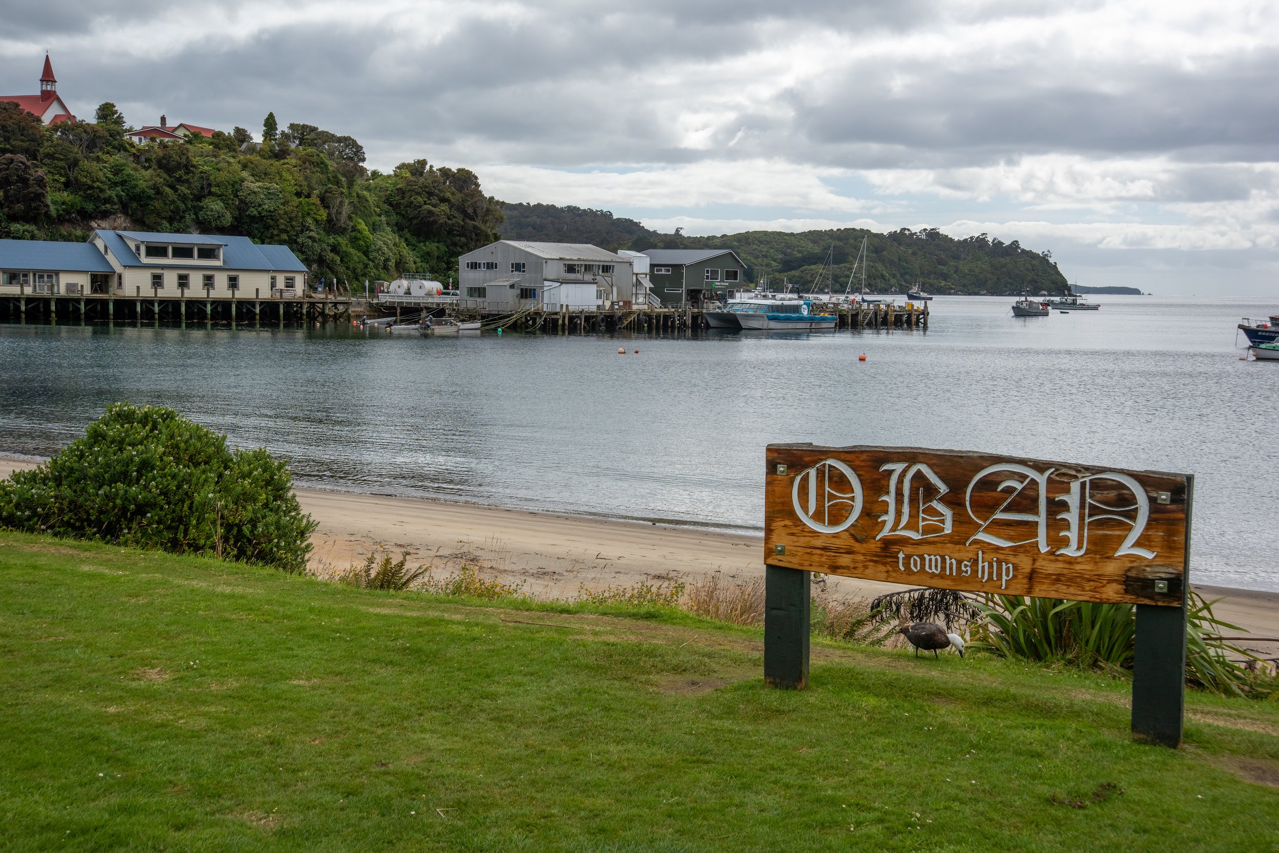Oban township sign, Stewart Island