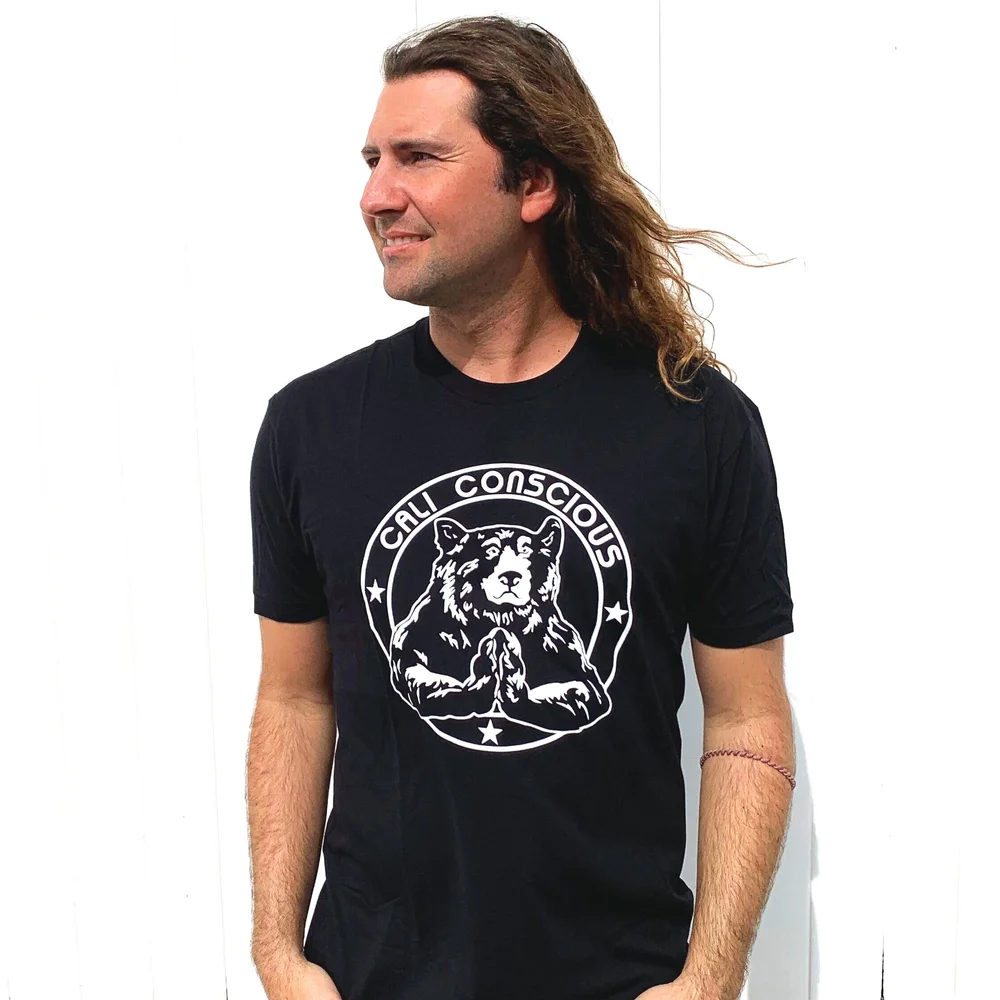 Mens Black California Bear T Shirt Cali Conscious