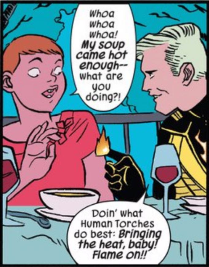 Time with the Inhumans hasn't made Johnny any less a pillock.