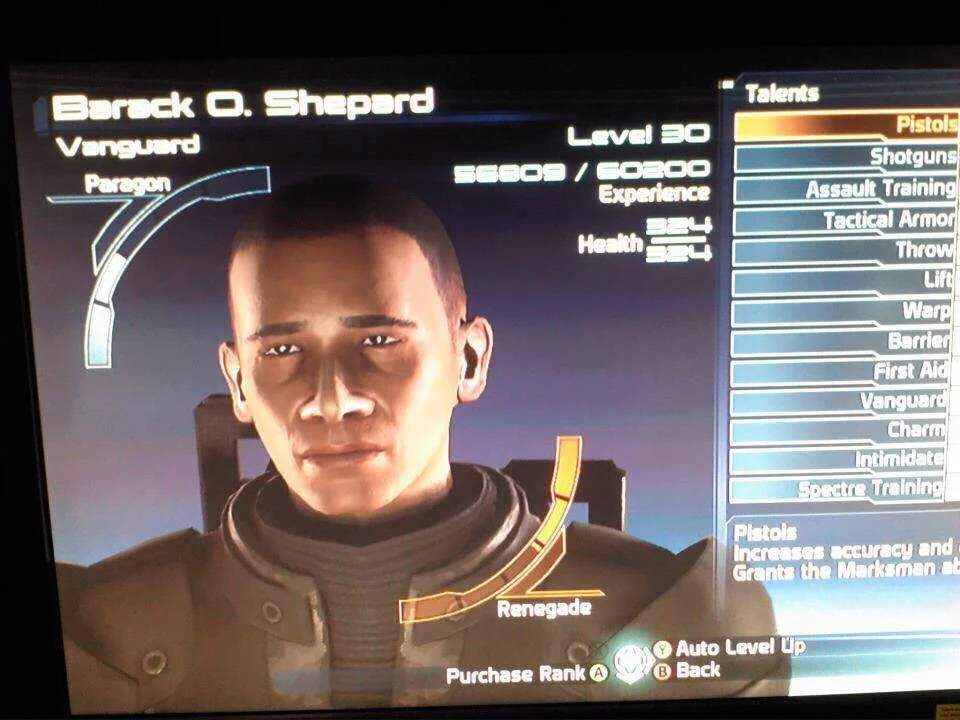 "I'm Commander in Chief Barack O. Shepard, and this is my favorite place on the Citadel"