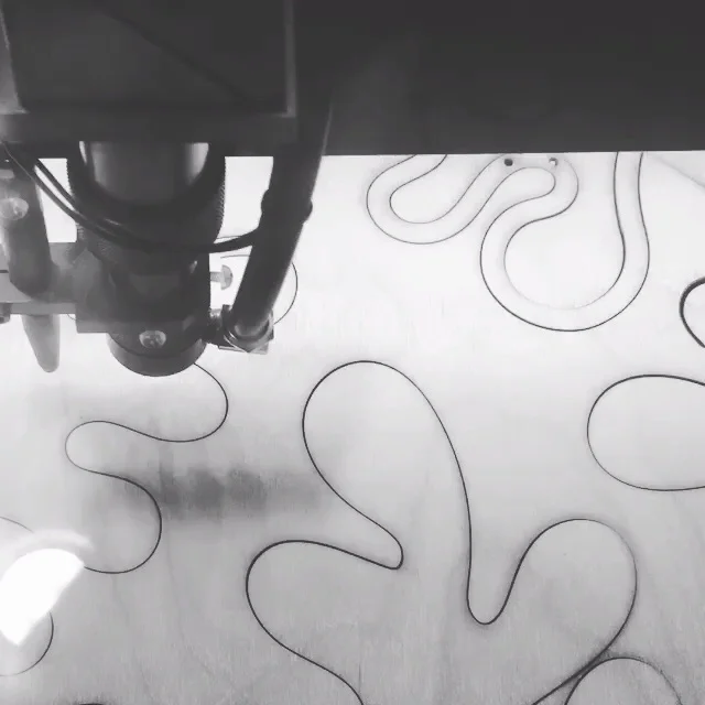 Laser cutting the Matisse piece.