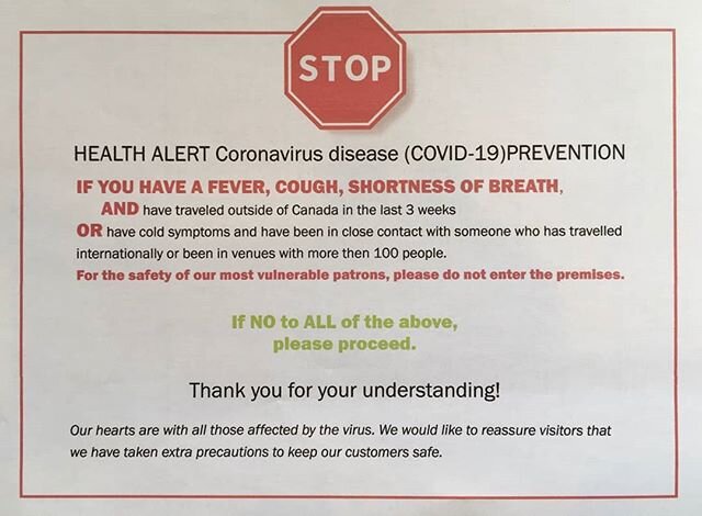 Please pay attention to new signage regarding covid-19 and act accordingly.  #thinkofothers #bepatient #weareinthistogether