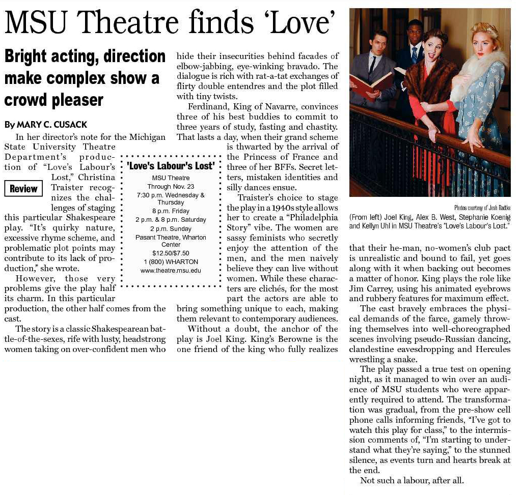 LOVES LABOURS LOST - Michigan State University