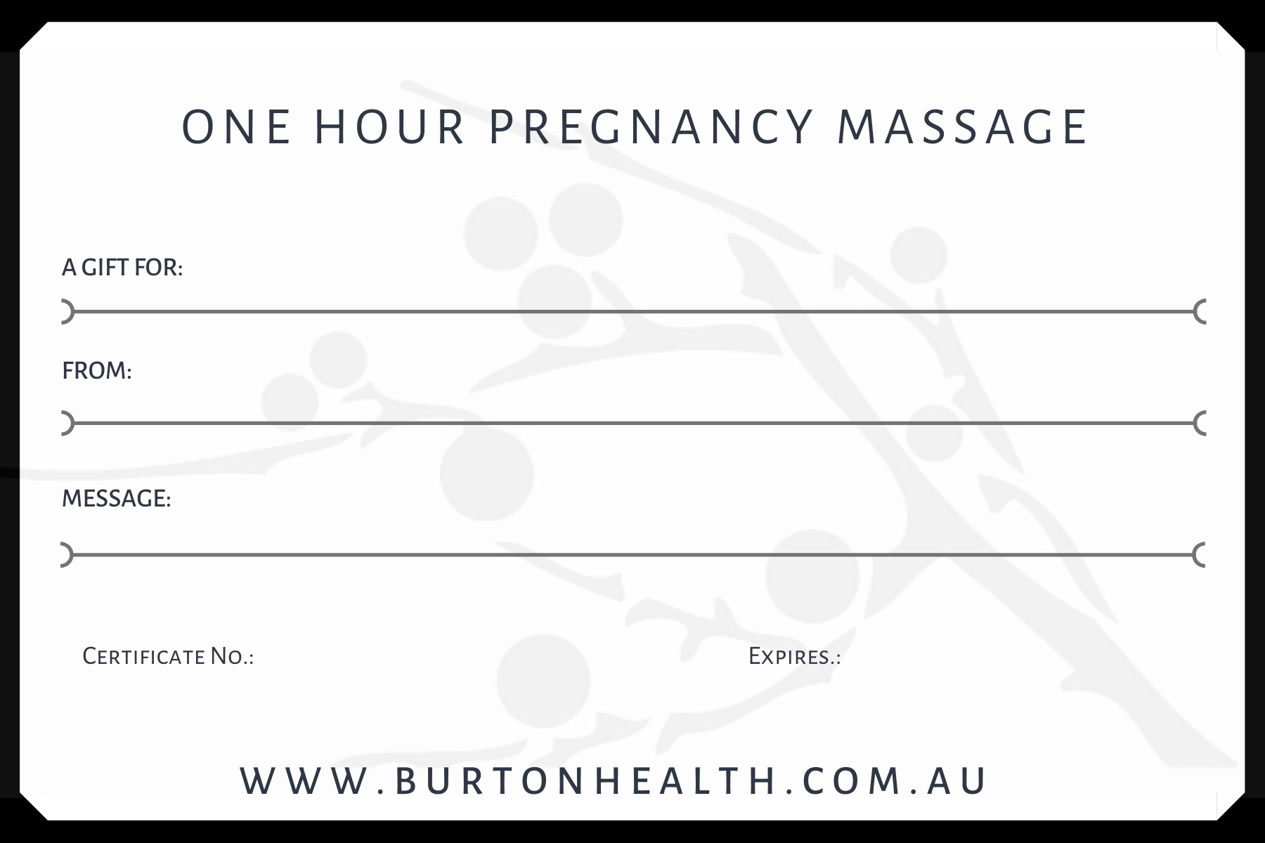 PREGNANCY MASSAGE GIFT VOUCHER — Burton Health