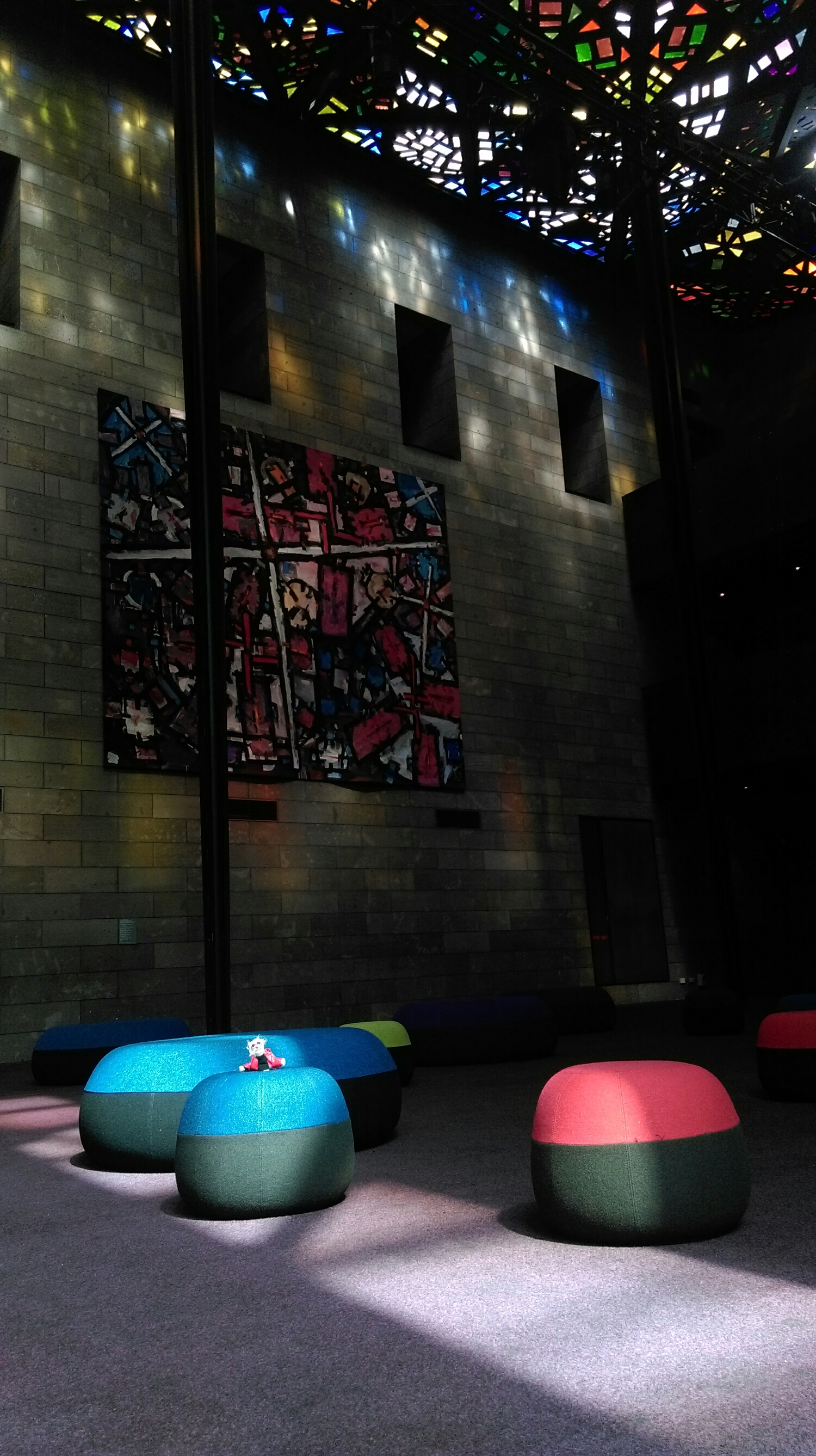 Into the Great Hall now, these cushions are built for play or just lying on to admire the spectacular roof!