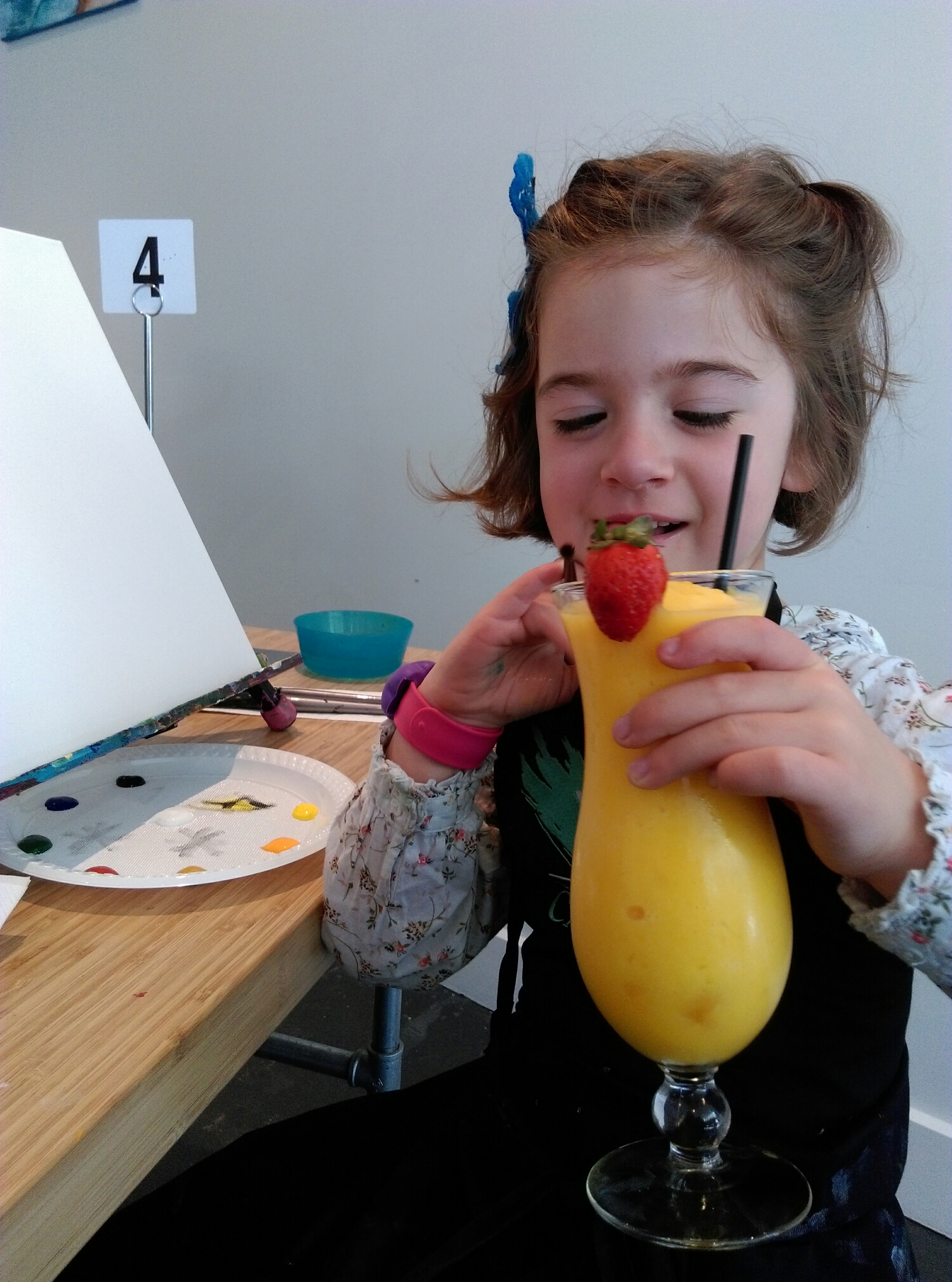 Mango Mocktail (that she traded for a hot chocolate) :) 