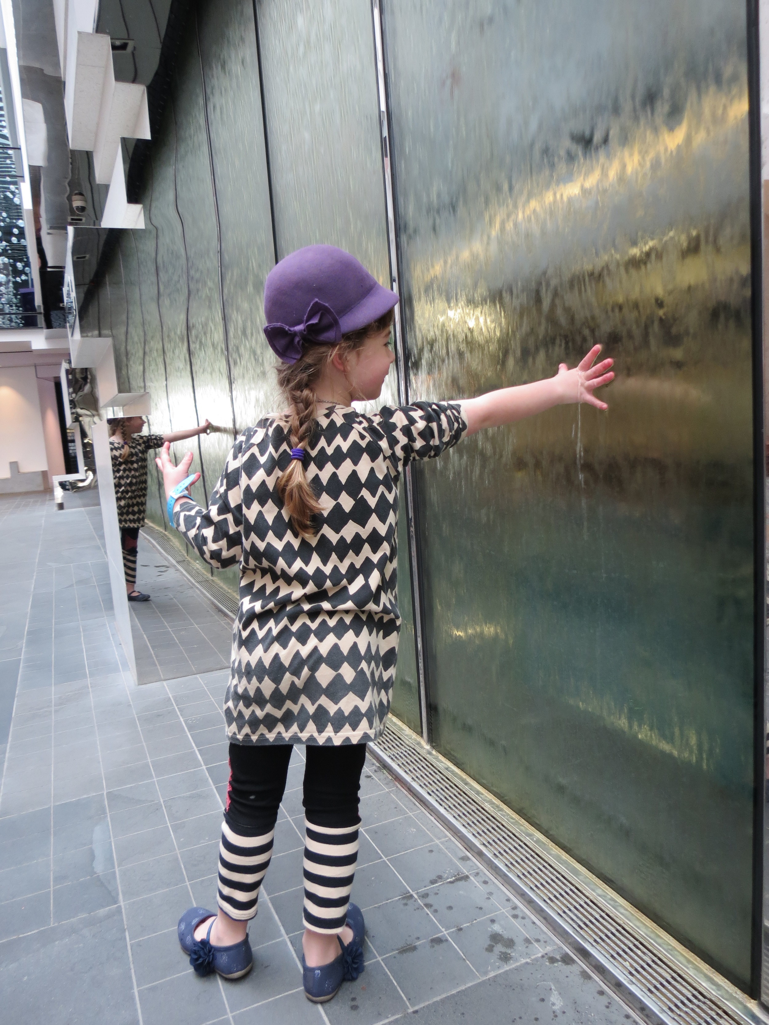 5. Docklands own waterwall. In the hotel behind the concrete mountains sculpture.