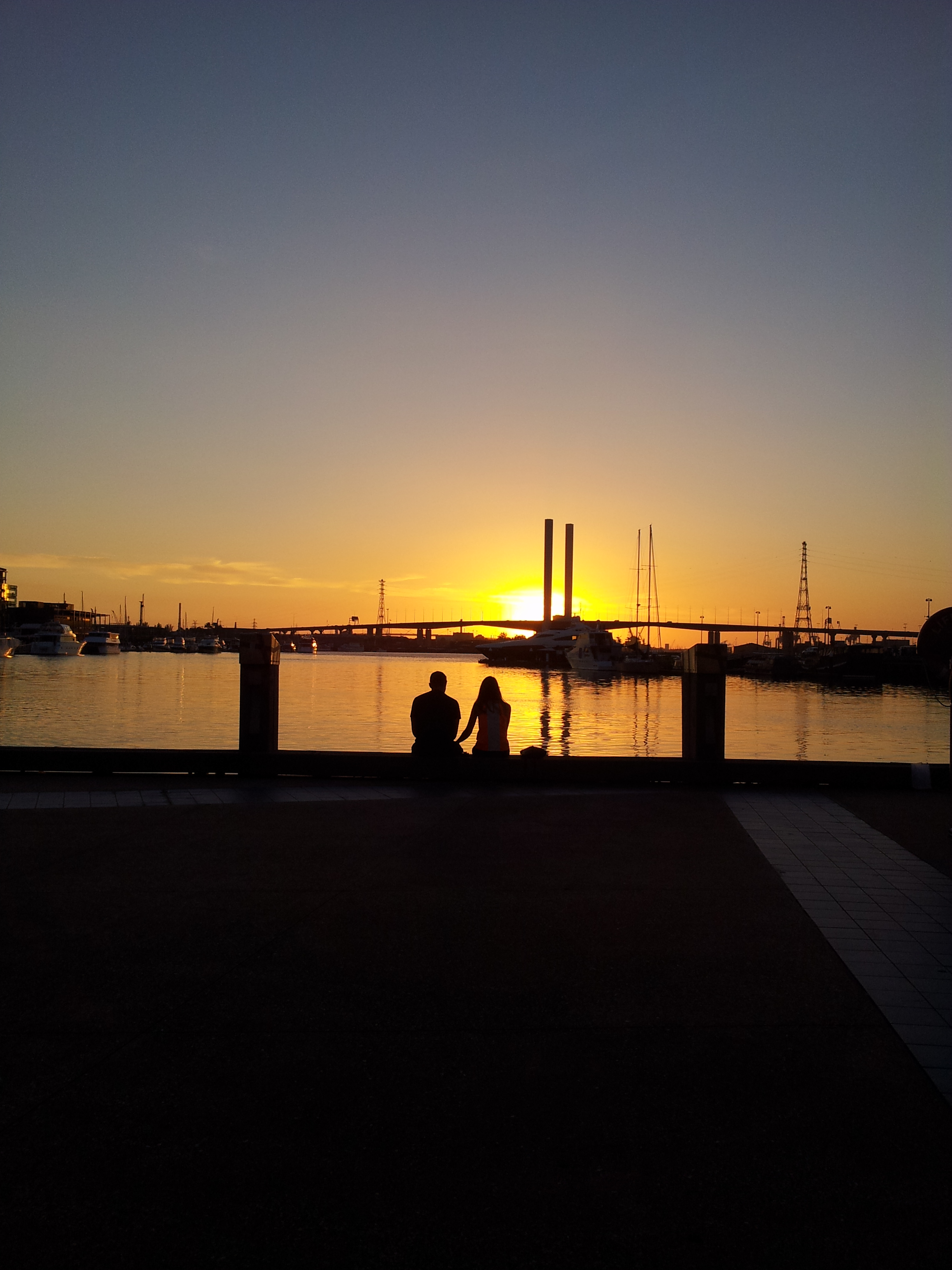 2. Watching sunset over the Bolte Bridge.