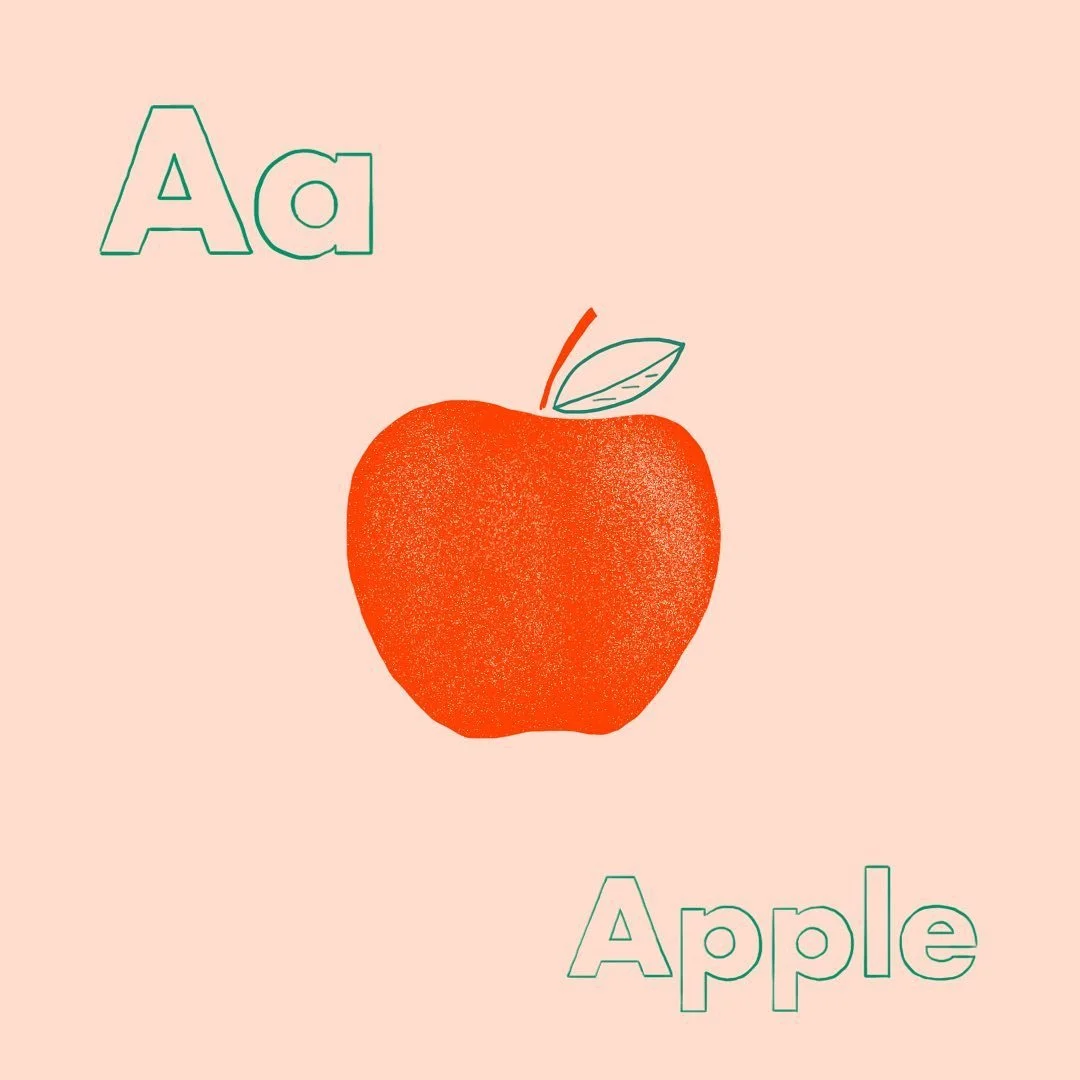 05. Apple 🍎 .
An apple is so ubiquitous and iconic that I couldn&rsquo;t limit it to one drawing. So enjoy this little series! They were fun to make. .
.
.
Side note- tracing #futura for the first drawing really brought me back to sophomore year typ