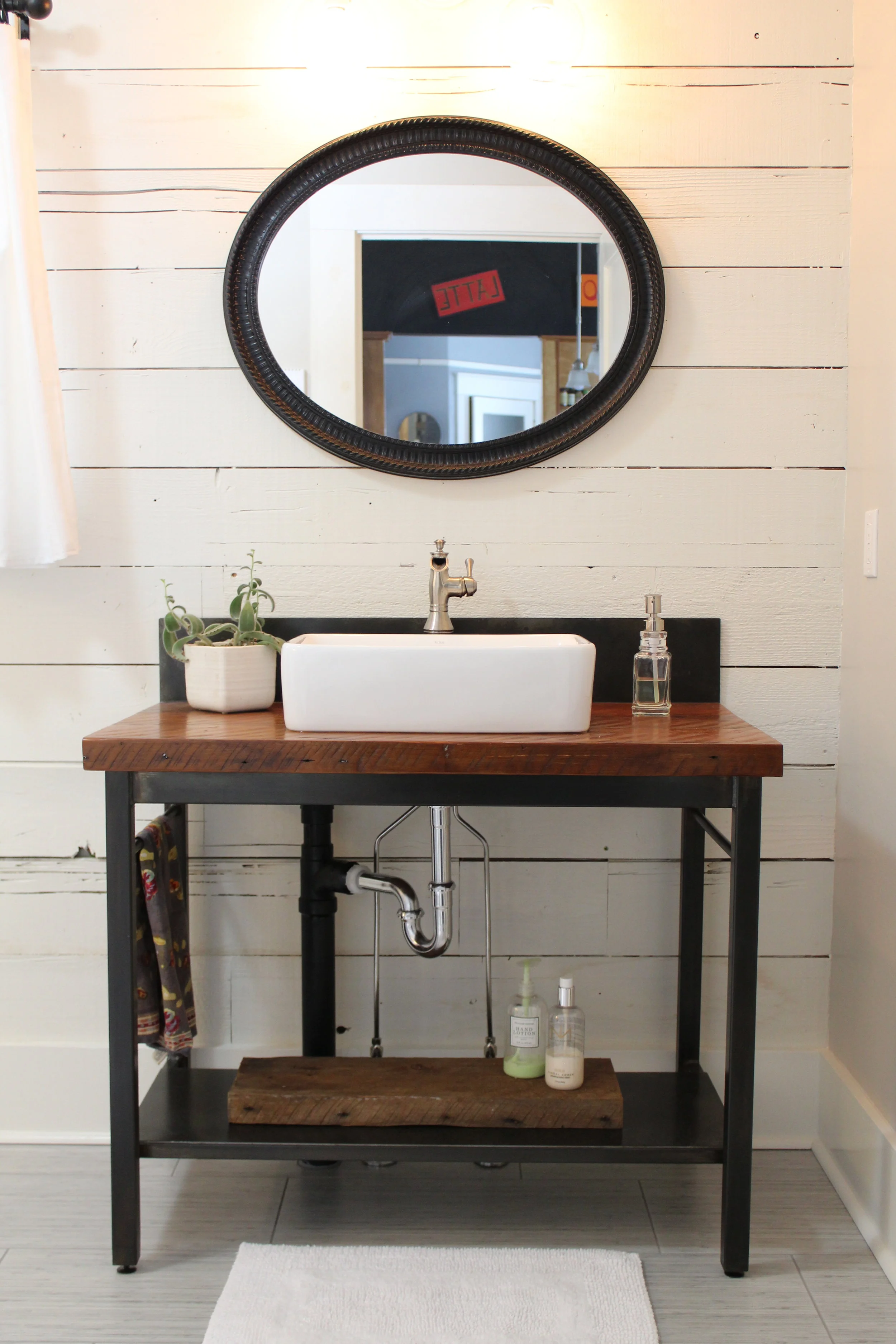 Modern Farmhouse Vanity + Backsplash