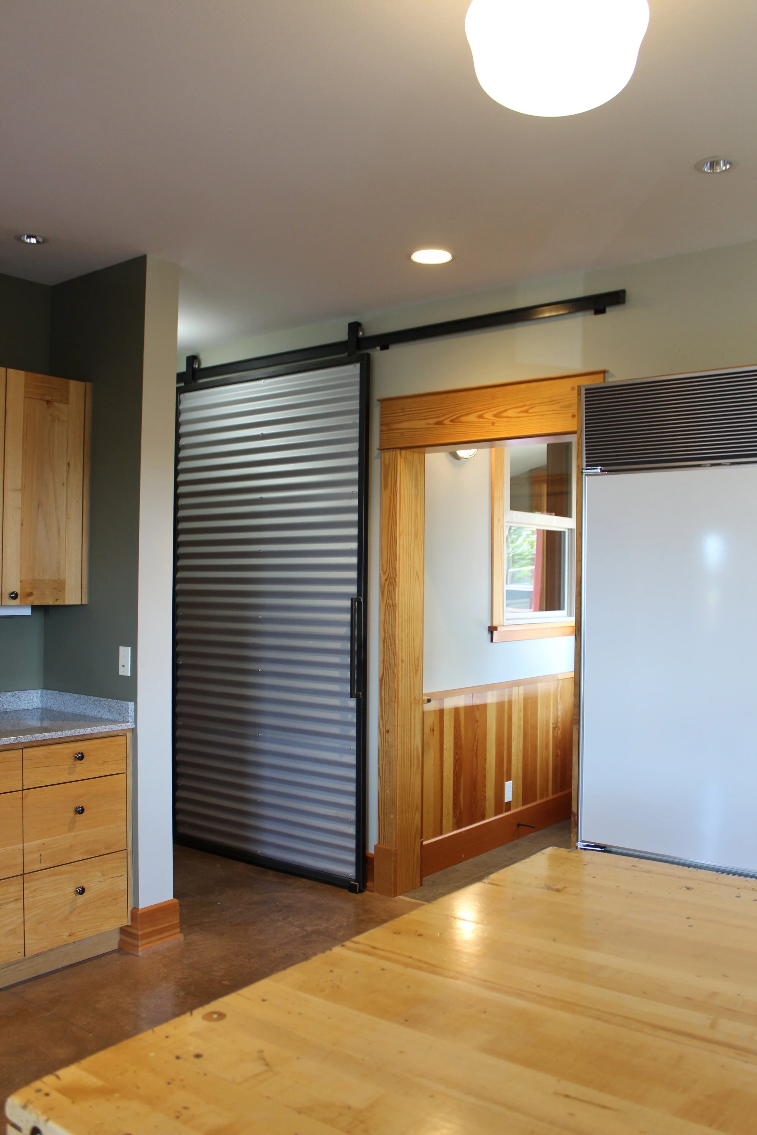 Corrugated Metal Sliding Door + Track