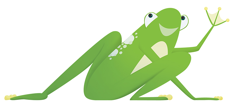 Happy George is a friendly frog who like to say hello to everyone!