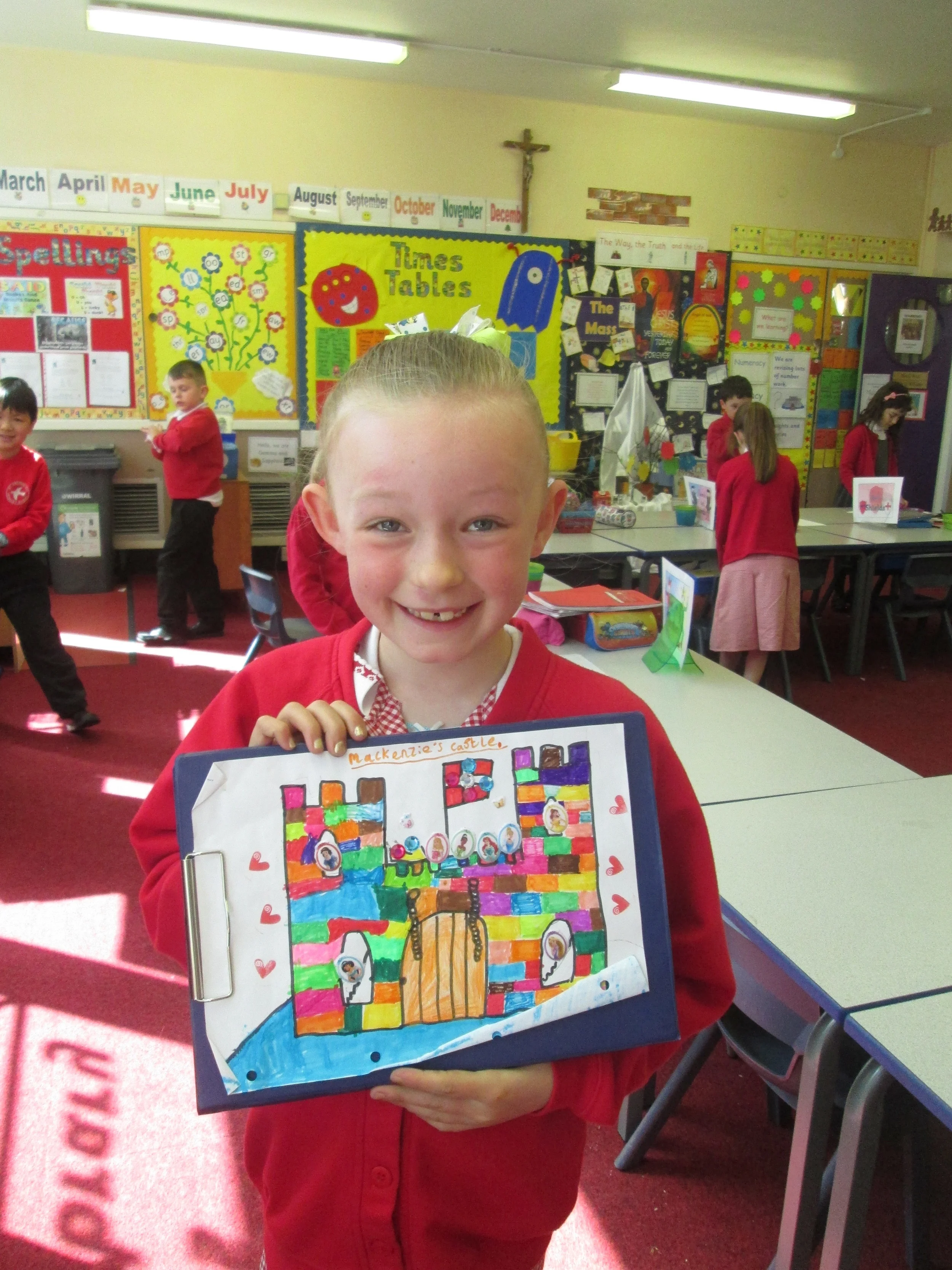 Mackenzie produced this colourful castle picture which will brighten up our display.