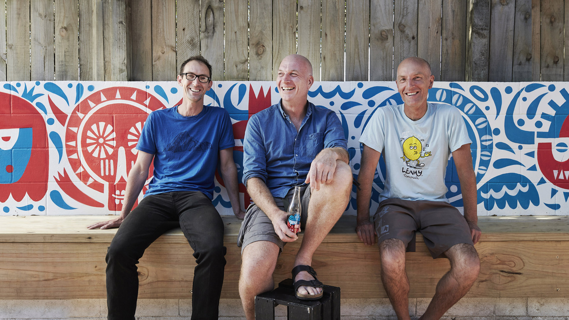 Karma Cola founders: Mat Morrison, Simon Coley and Chris Morrison. 