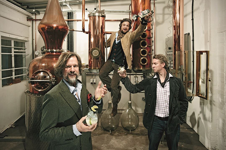 Co-founders Sam Galsworthy and Fairfax Hall and Master Distiller Jared Brown. Photo:Sipsmith