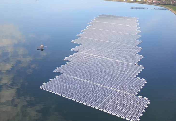 Europe's largest floating solar panel farm, Walton-on-Thames.