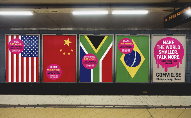 'Make the World Smaller' outdoor campaign encouraging nations to talk more. Credit: Forsman & Bodenfors.