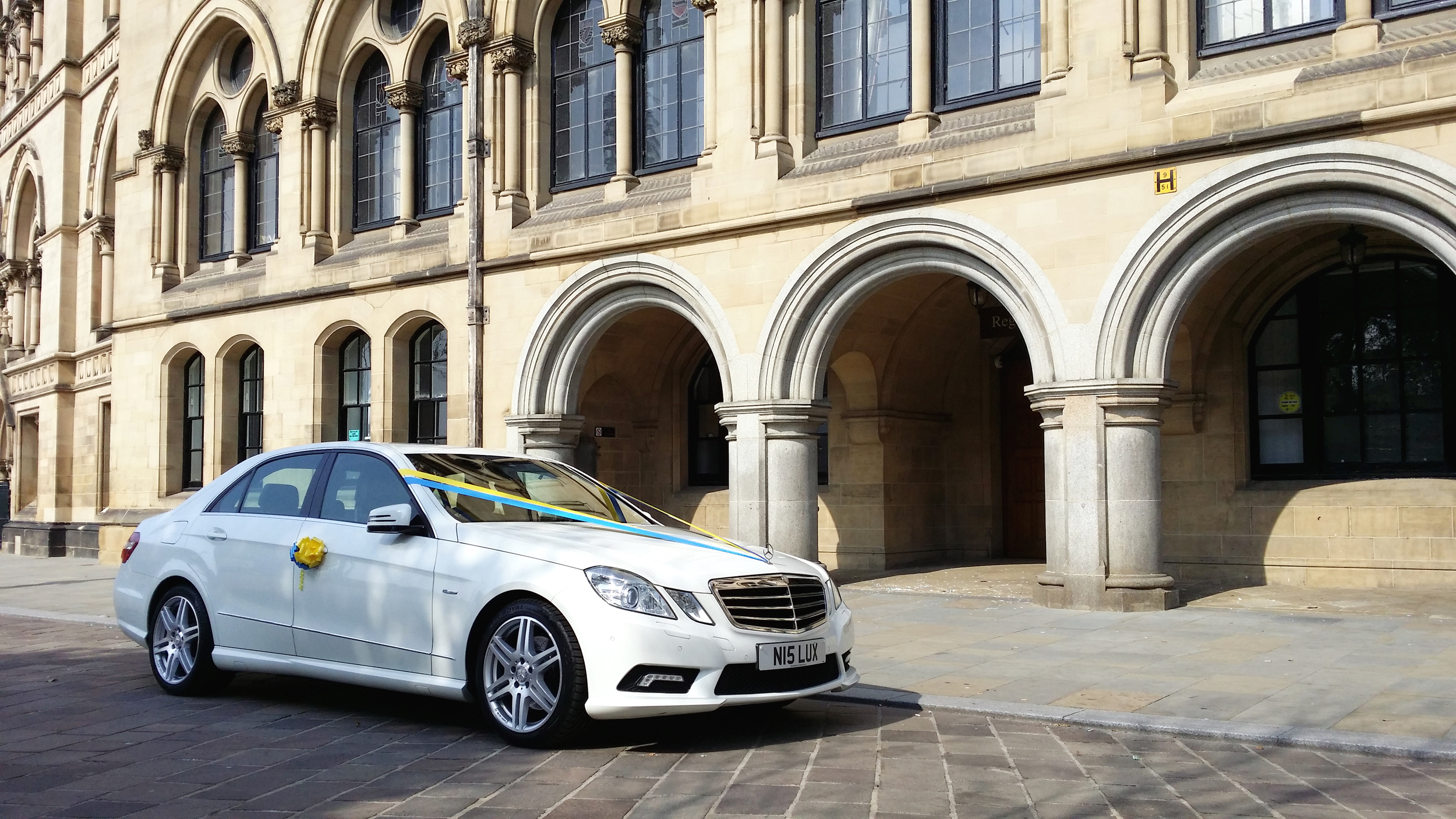Wedding car for Bradford City Hall ceremony