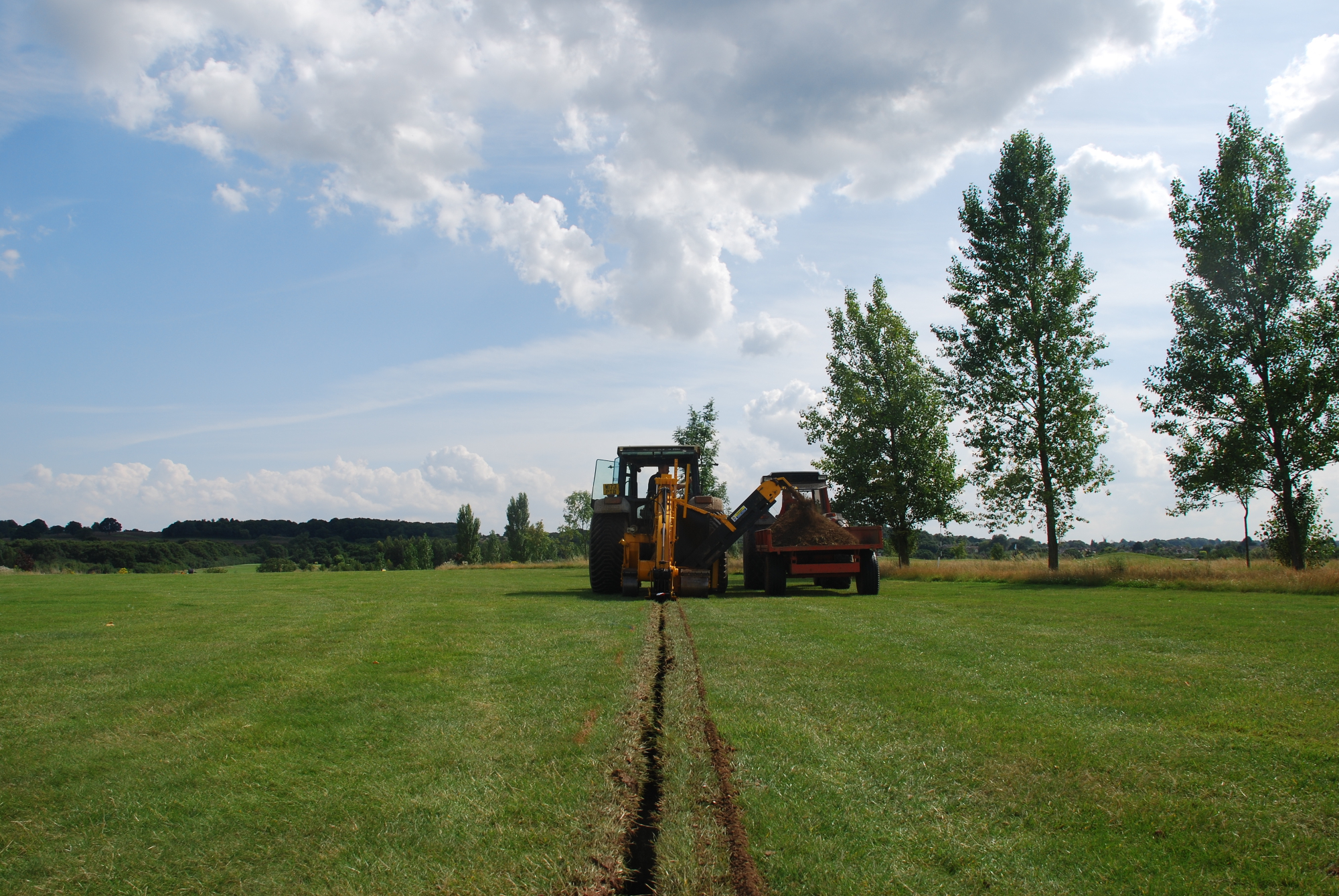  Trenching for 100mm pipe main 