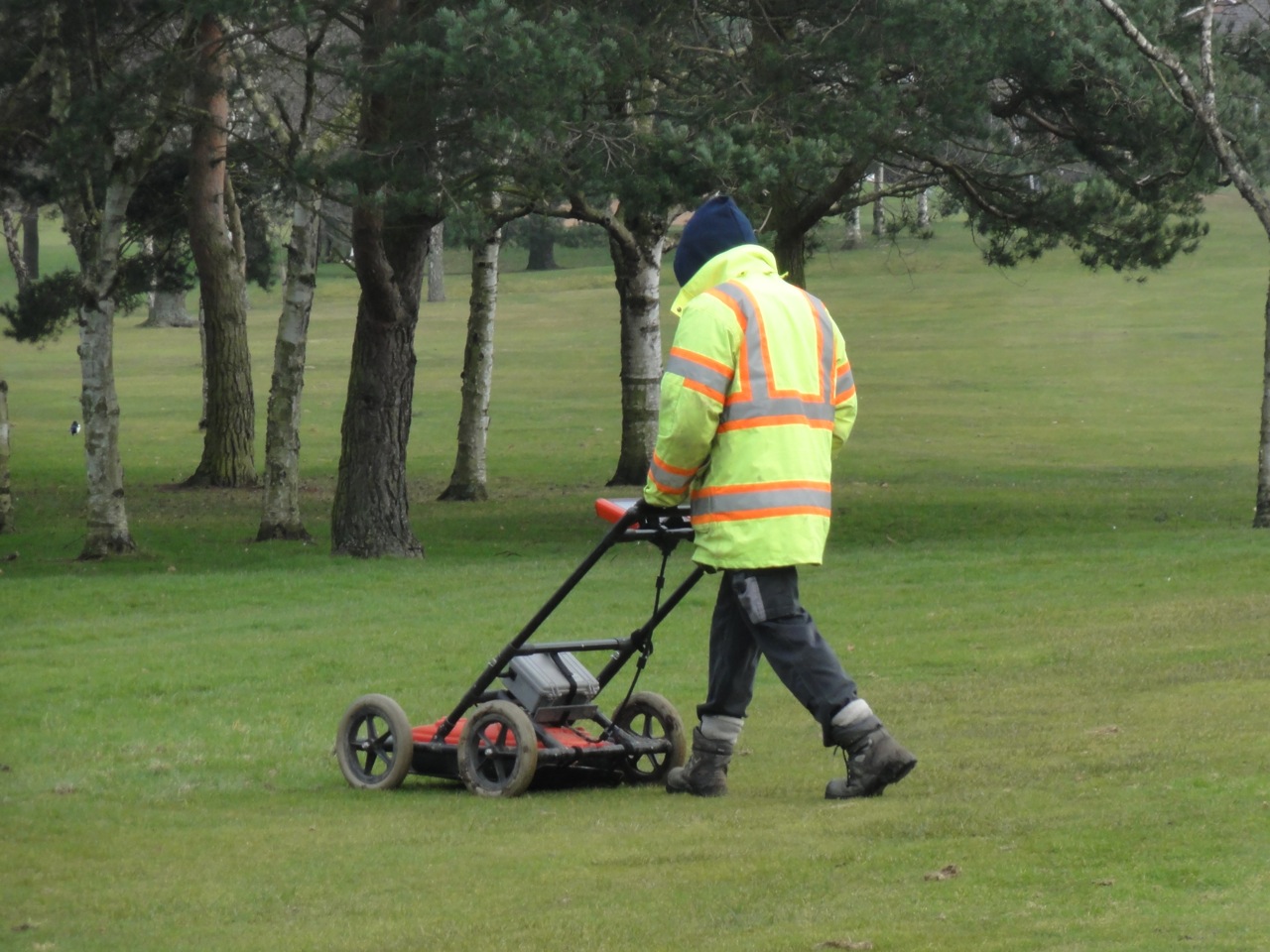 The Ground Penetrating Radar unit in action.