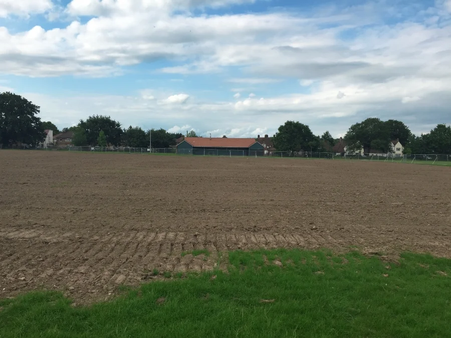 The pitches prior to cultivation & seeding